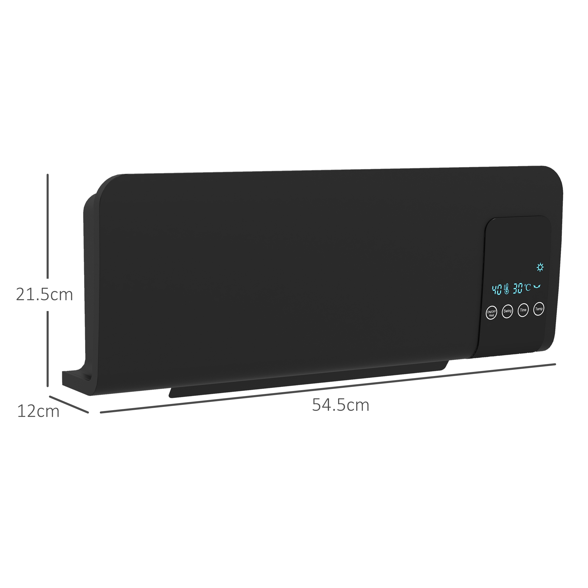 2000W Wall Mounted Heater, 18-45 Temperature, Black — image 2