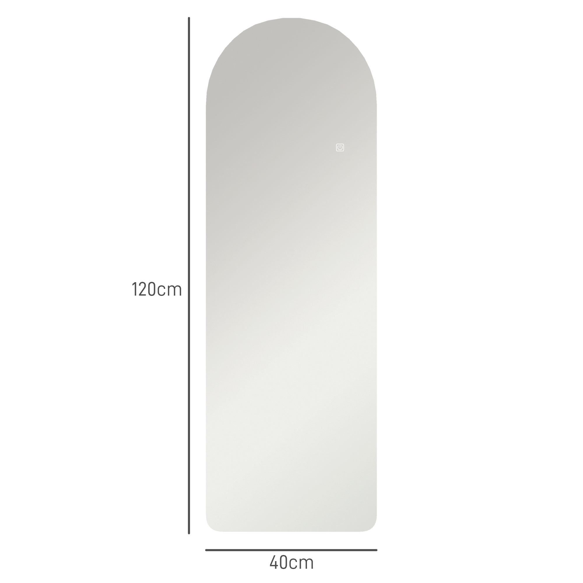 120 X 40cm Arch Mirror, With LED Lights