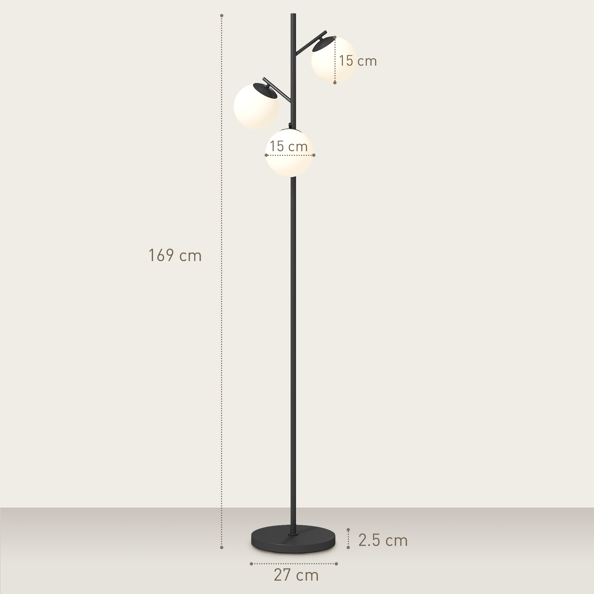 3-Light Tree Floor Lamps For Living Room, Modern Standing Lamp Bedroom — image 3