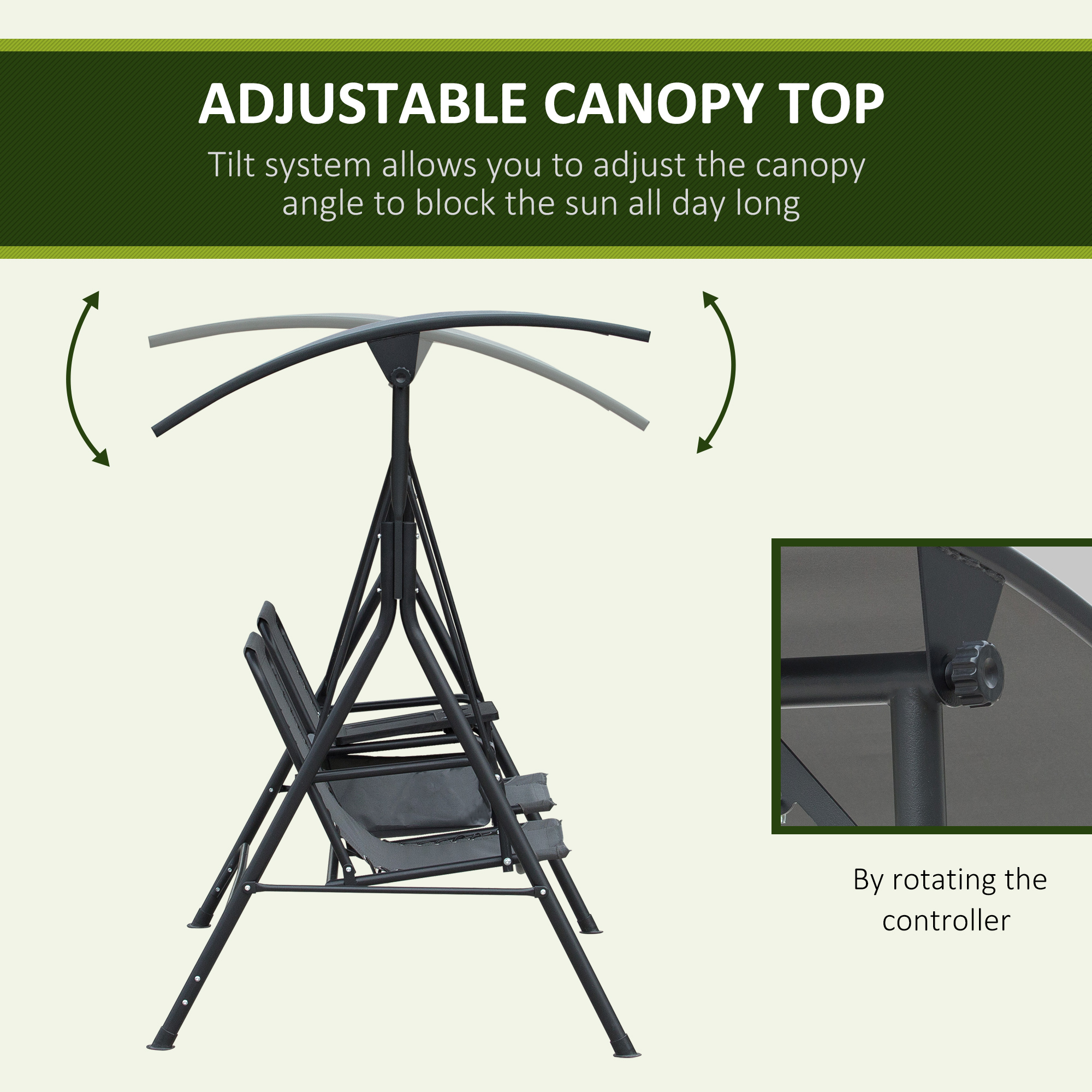 2-Seat Outdoor Porch Swing, picture 4 of 5