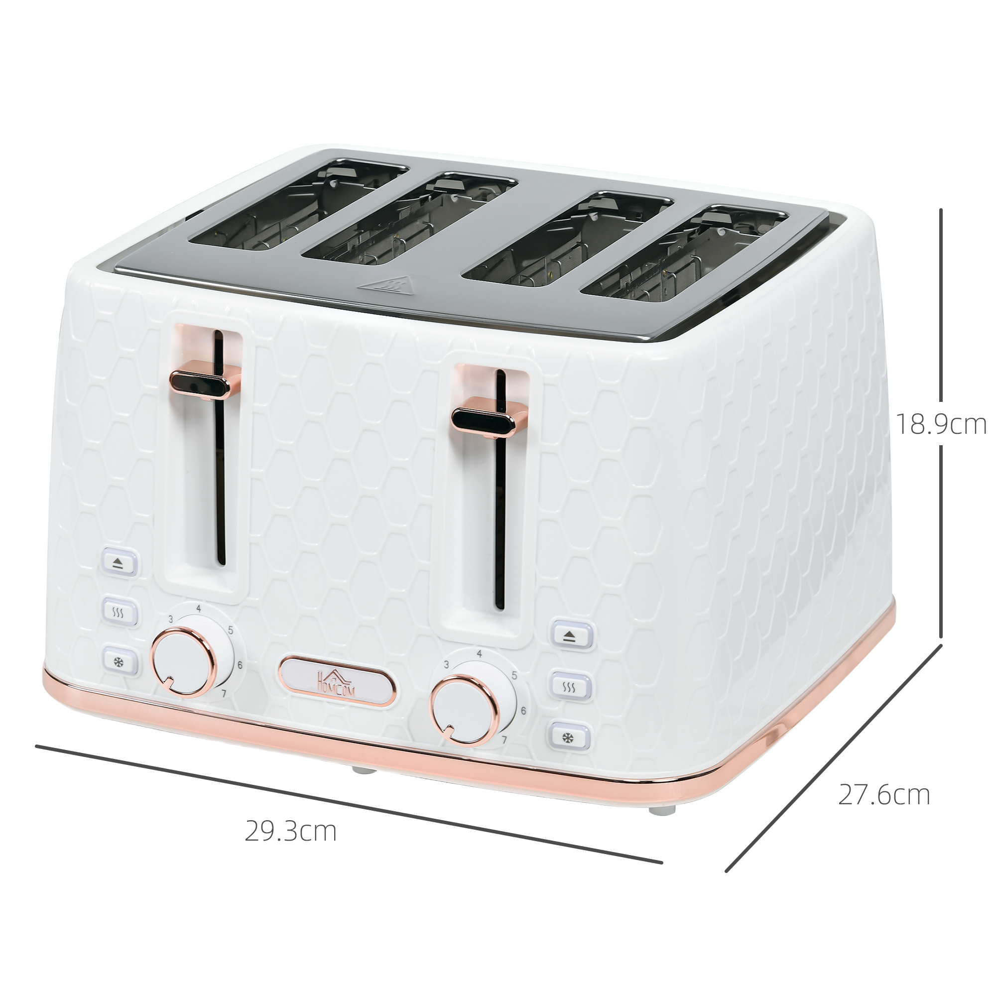 Four-Slice Honeycomb Toaster - White — image 3