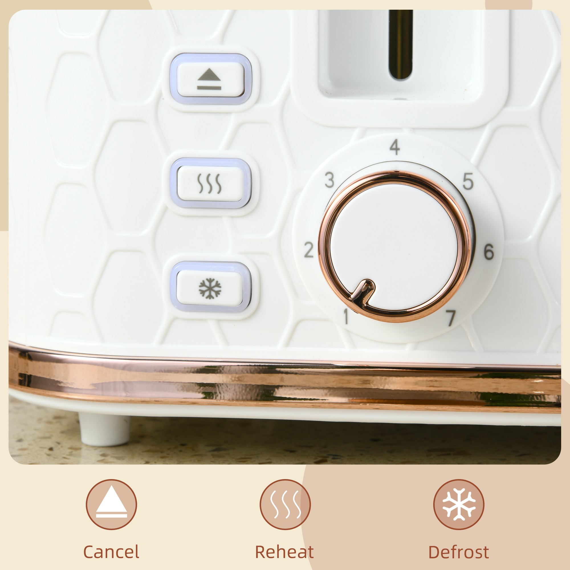 Four-Slice Honeycomb Toaster - White — image 4