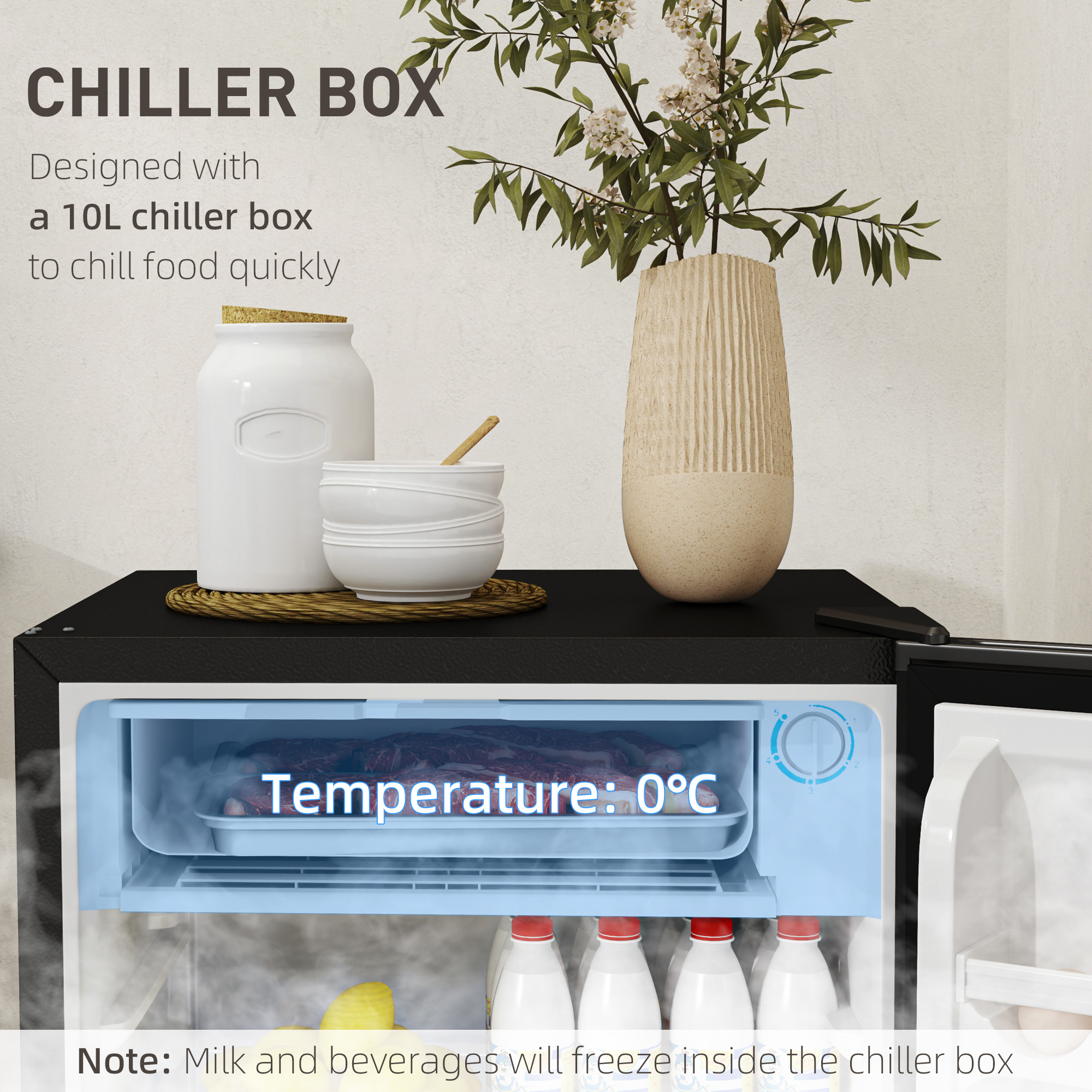 91L Freestanding Under-Counter Fridge With Lock - Black — image 4