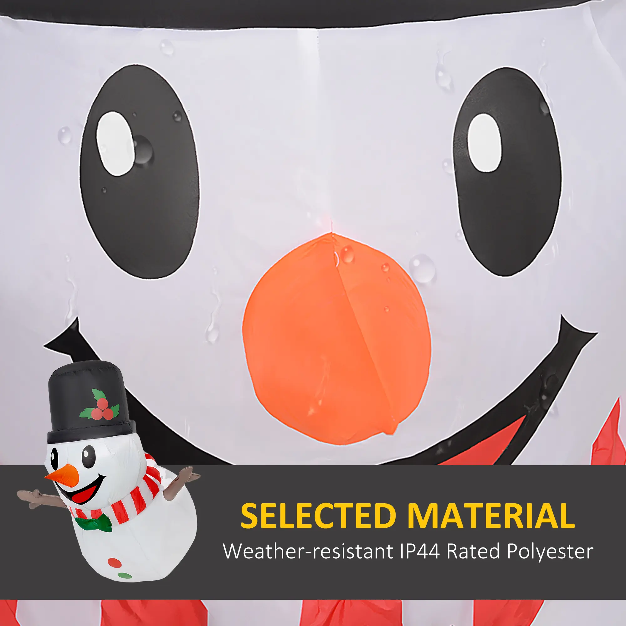 3.4 Inflatable Hanging Snowman w/ LED Lights, Blow-Up Outdoor Christmas Display for Party