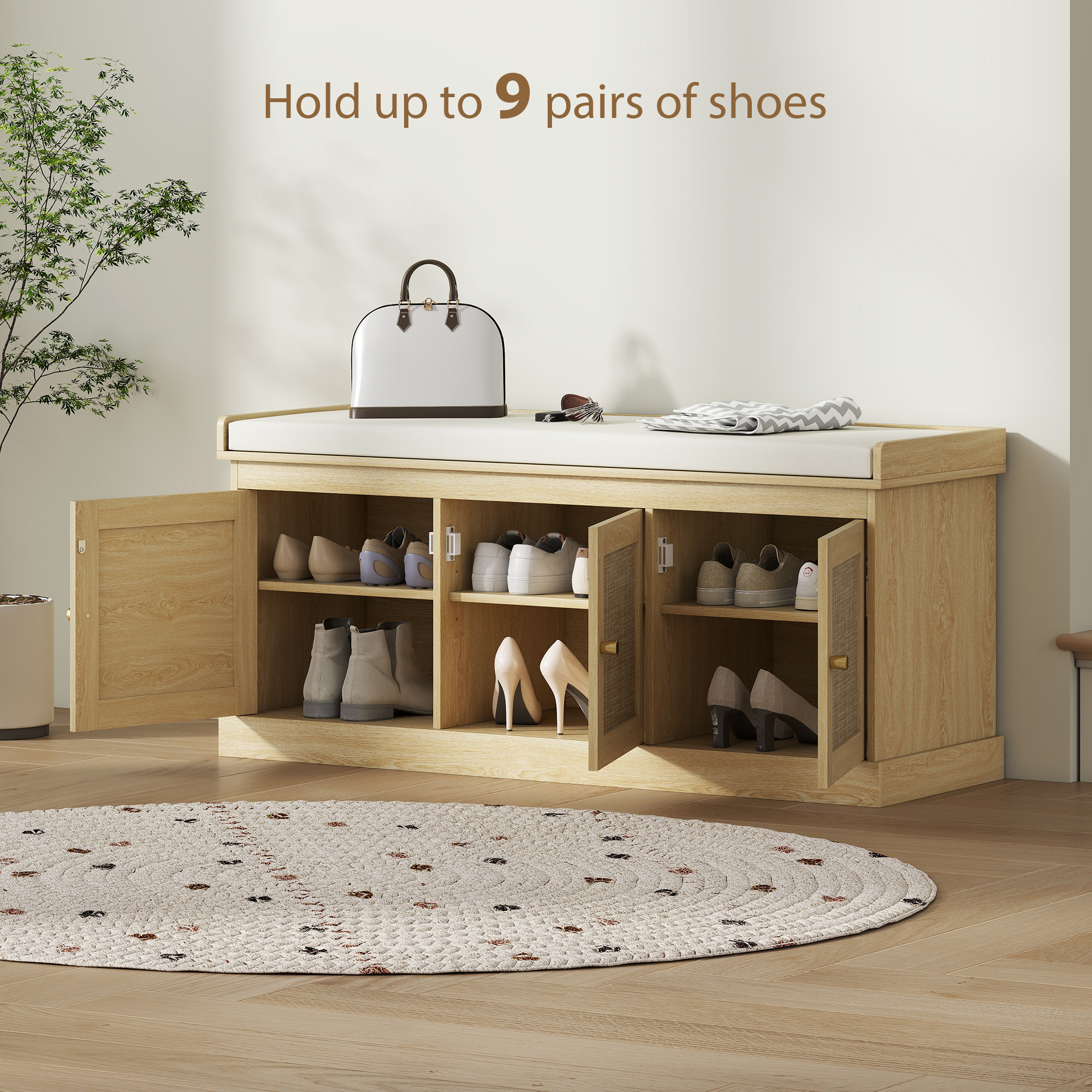 Shoe Storage Bench with Cushion, picture 4 of 5