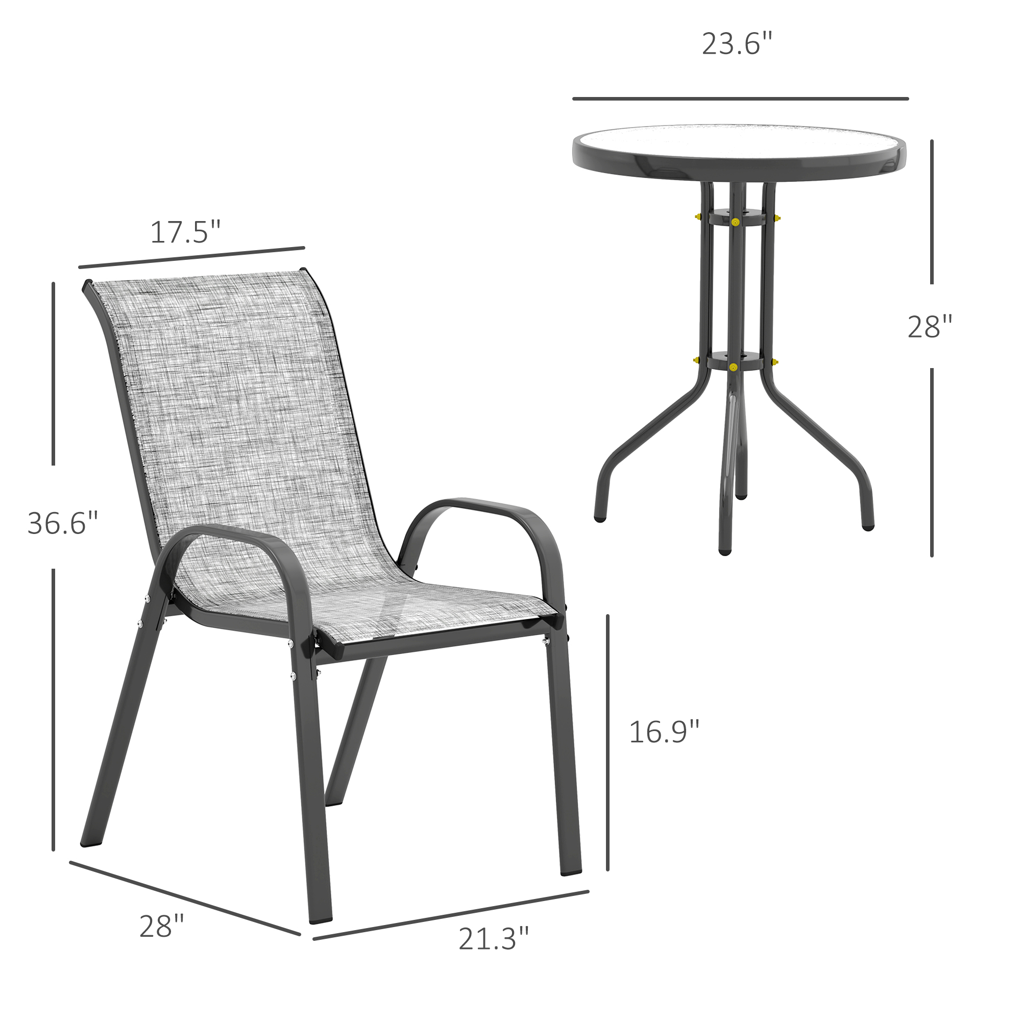 Steel Patio Bistro Set, picture 2 of 5