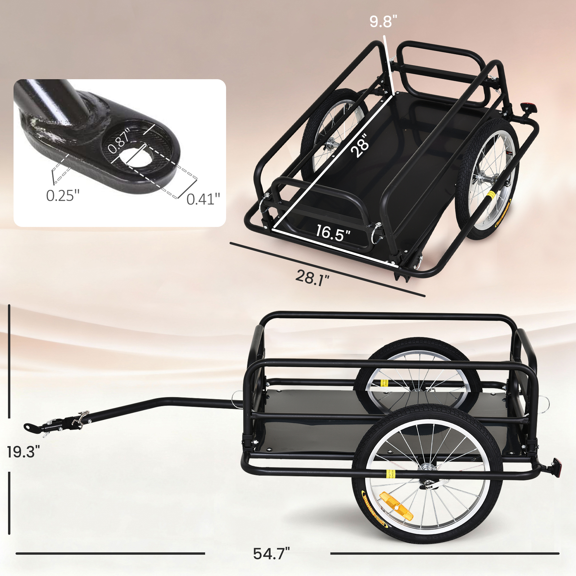Bike Trailer — Foldable Bicycle Trailer with16 Inch Pneumatic — photo 6