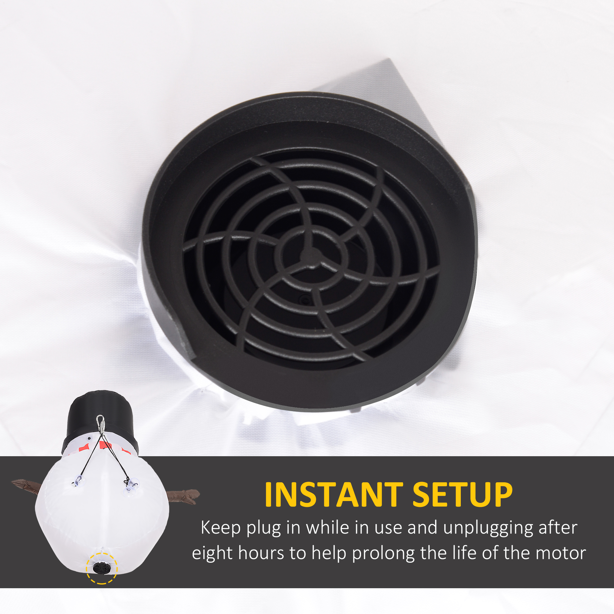  3.4' Inflatable Hanging Snowman w/ LED Lights, Blow-Up Outdoor Christmas Display for Party