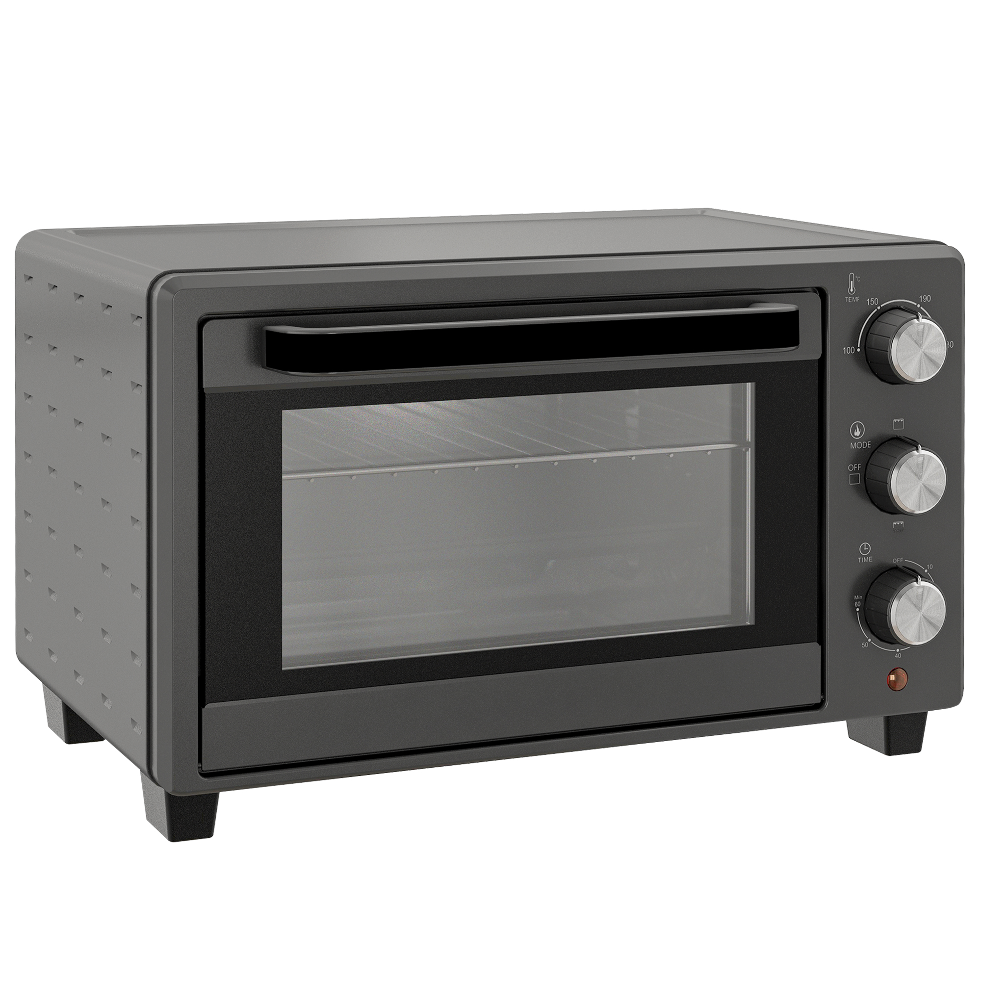 21 litre grey countertop mini oven with tray and wire rack