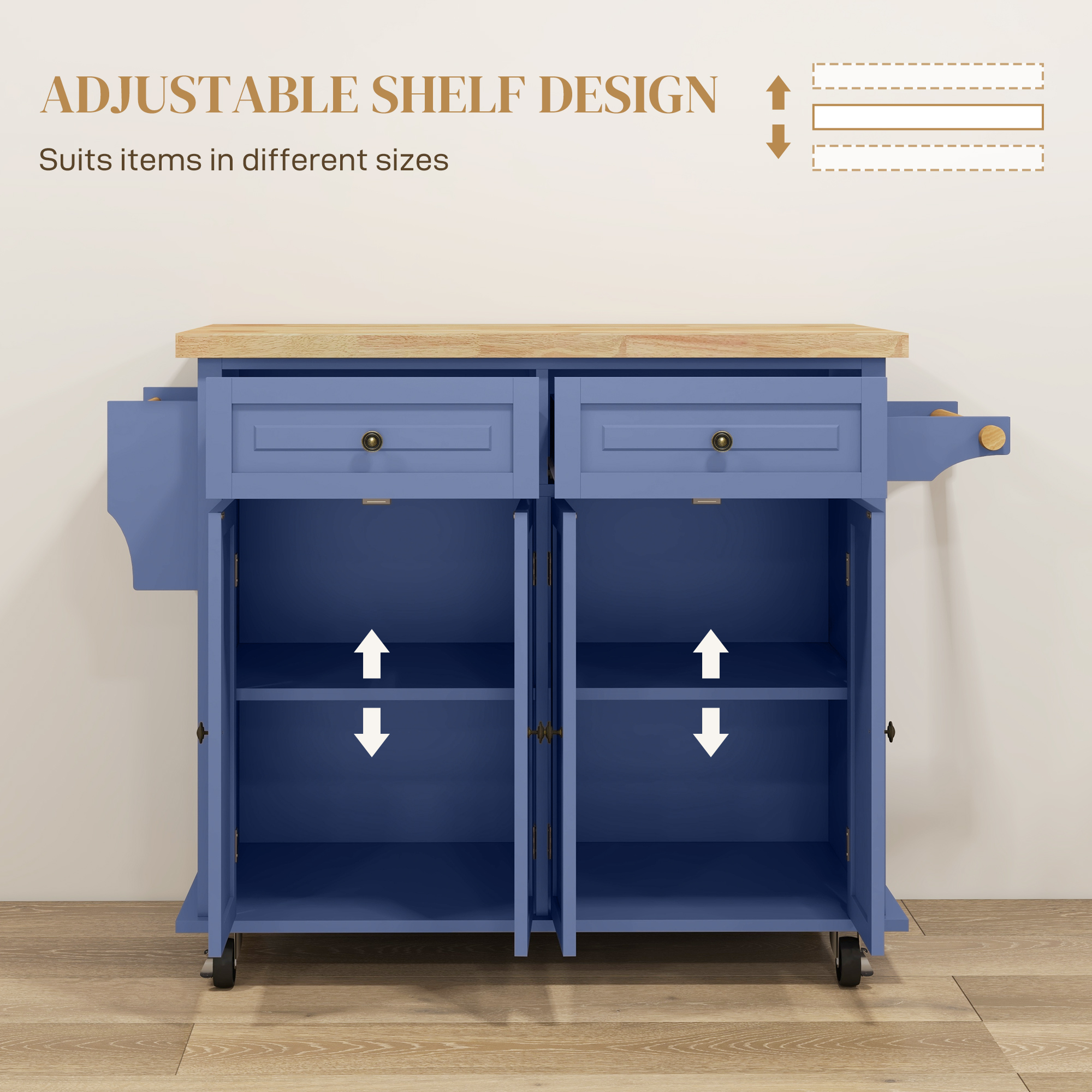 Kitchen Island on Wheels view 3