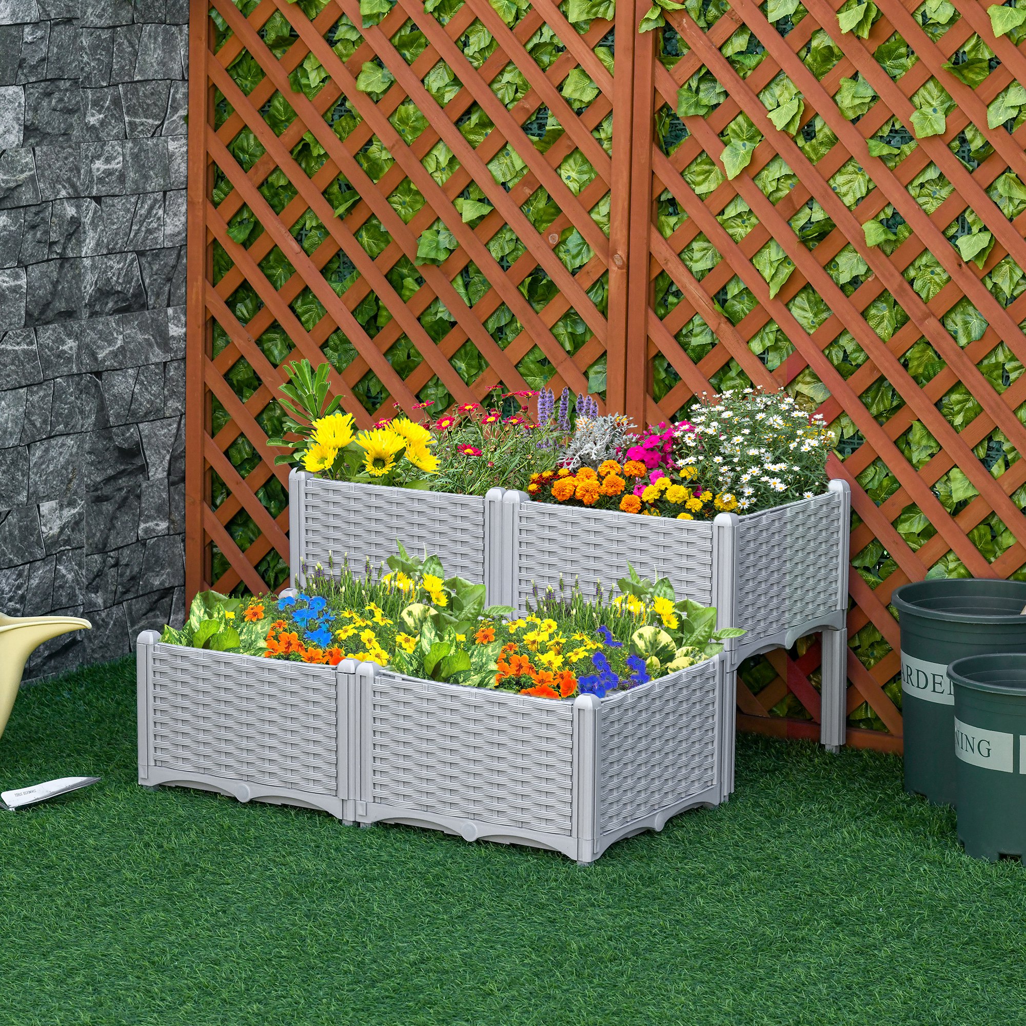 Raised Garden Bed with Legs, 4-Piece
