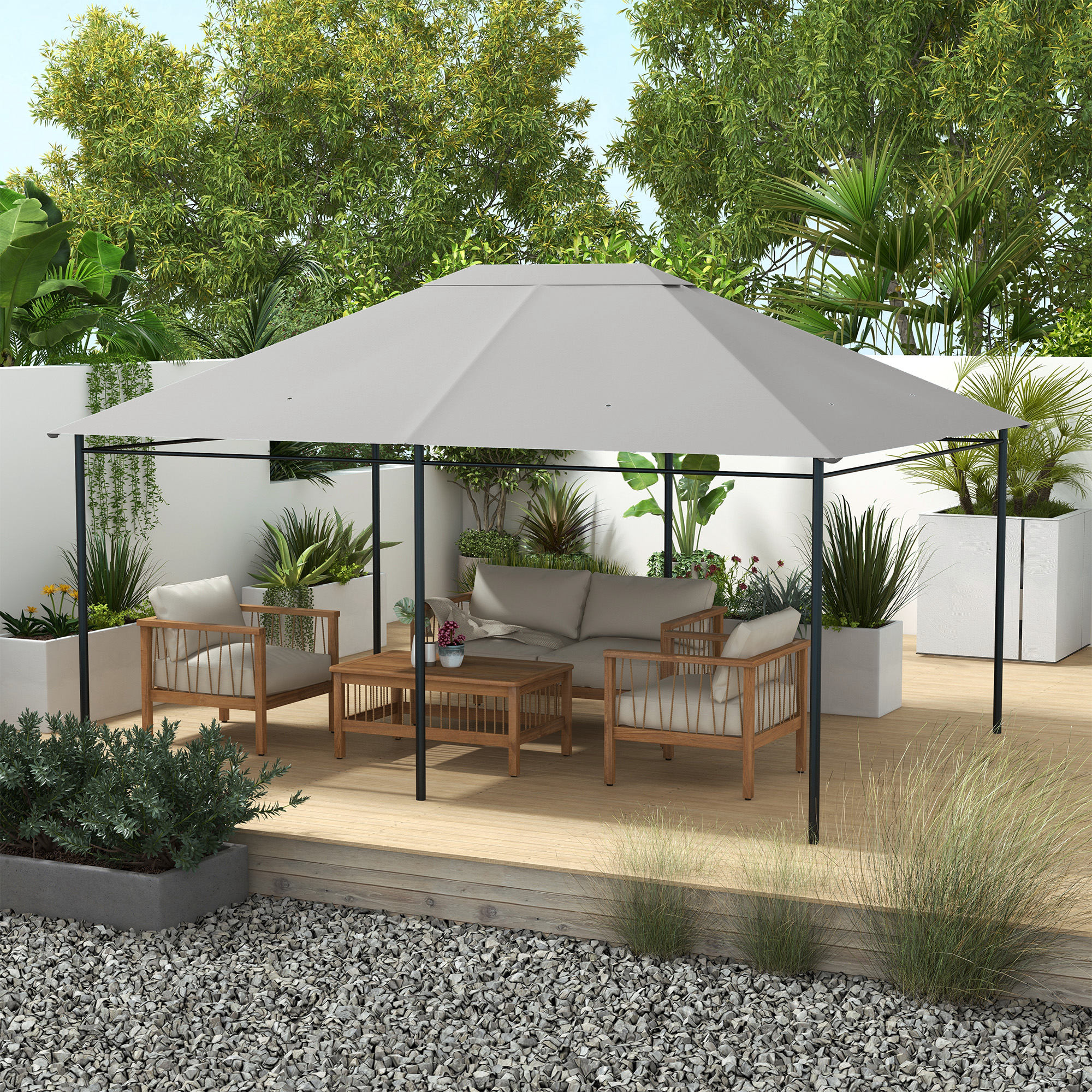 10 x 13 Gazebo Canopy Replacement Roof for 84C-116, Light Gray