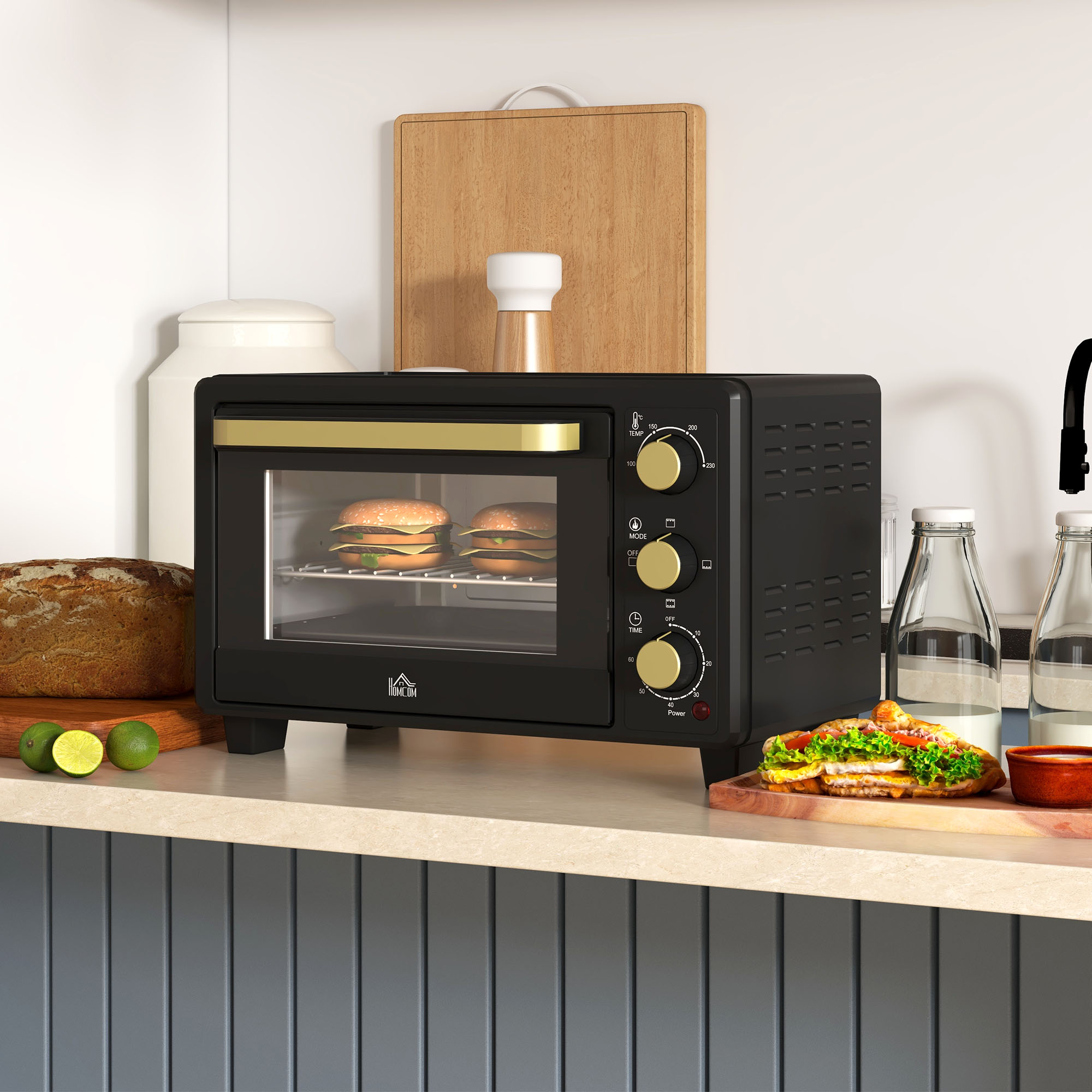 16L Mini 1400W Countertop Oven - Black — image 5