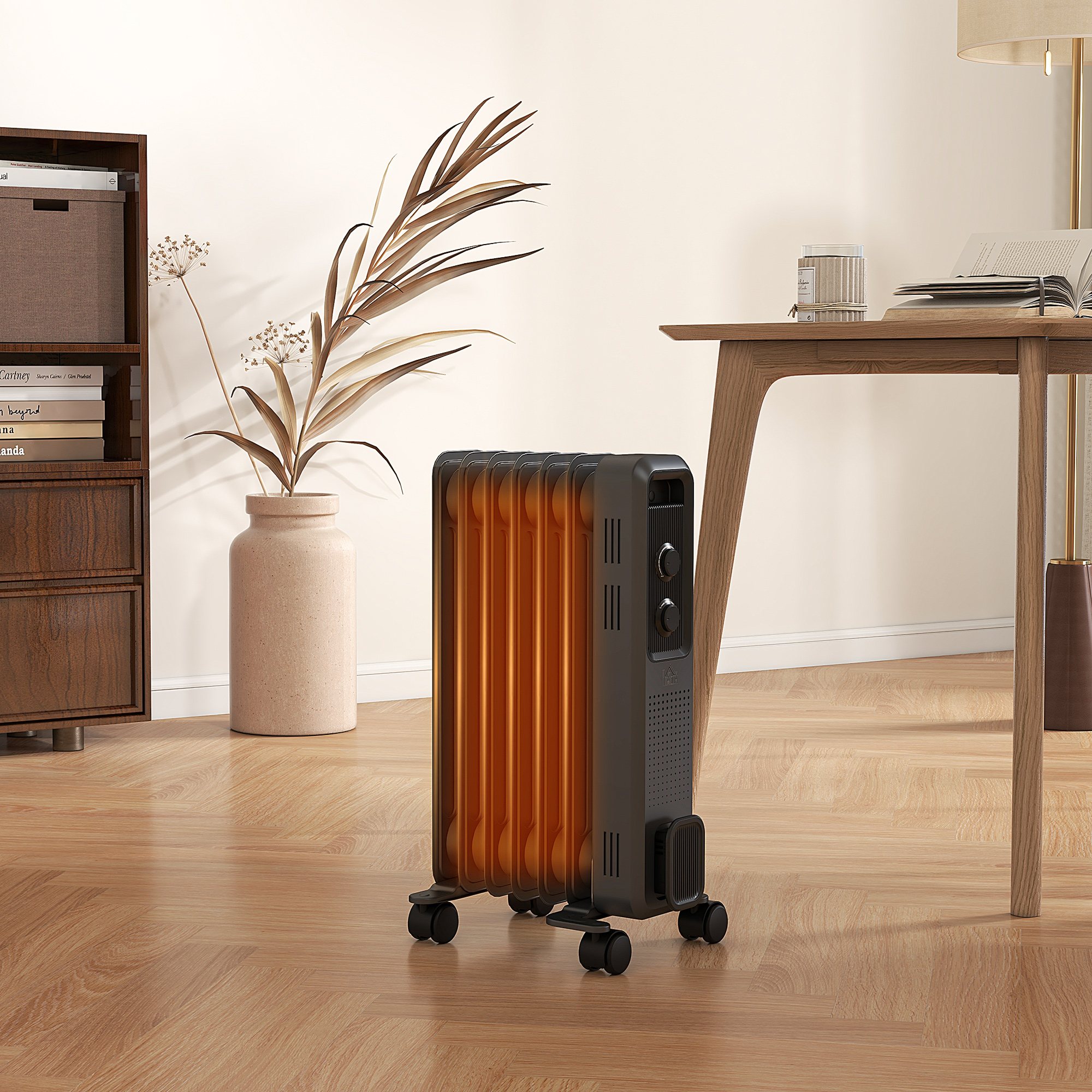 1500W Oil Filled Radiator, Portable Electric Heater With 3 Heat Settings — image 4