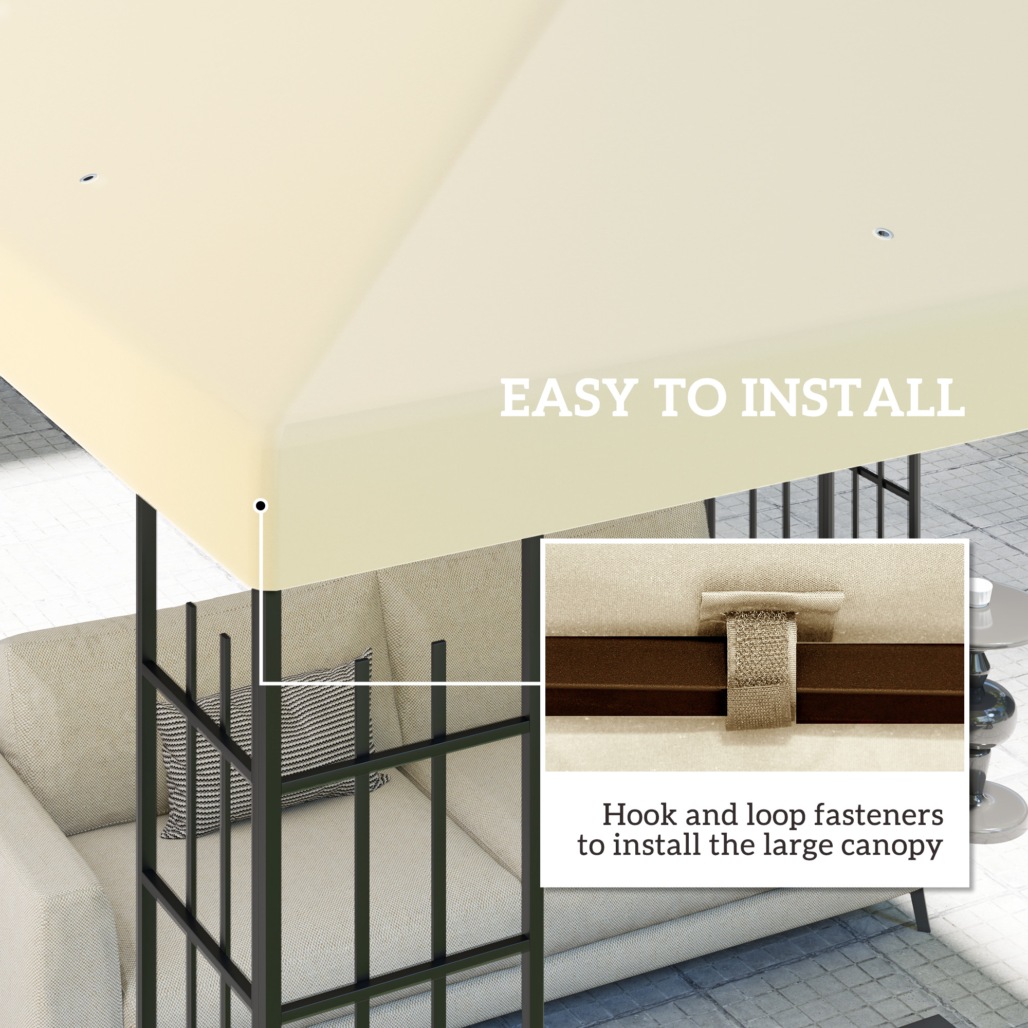 3 X 3(m) Gazebo Frame Replacement - Cream — image 5