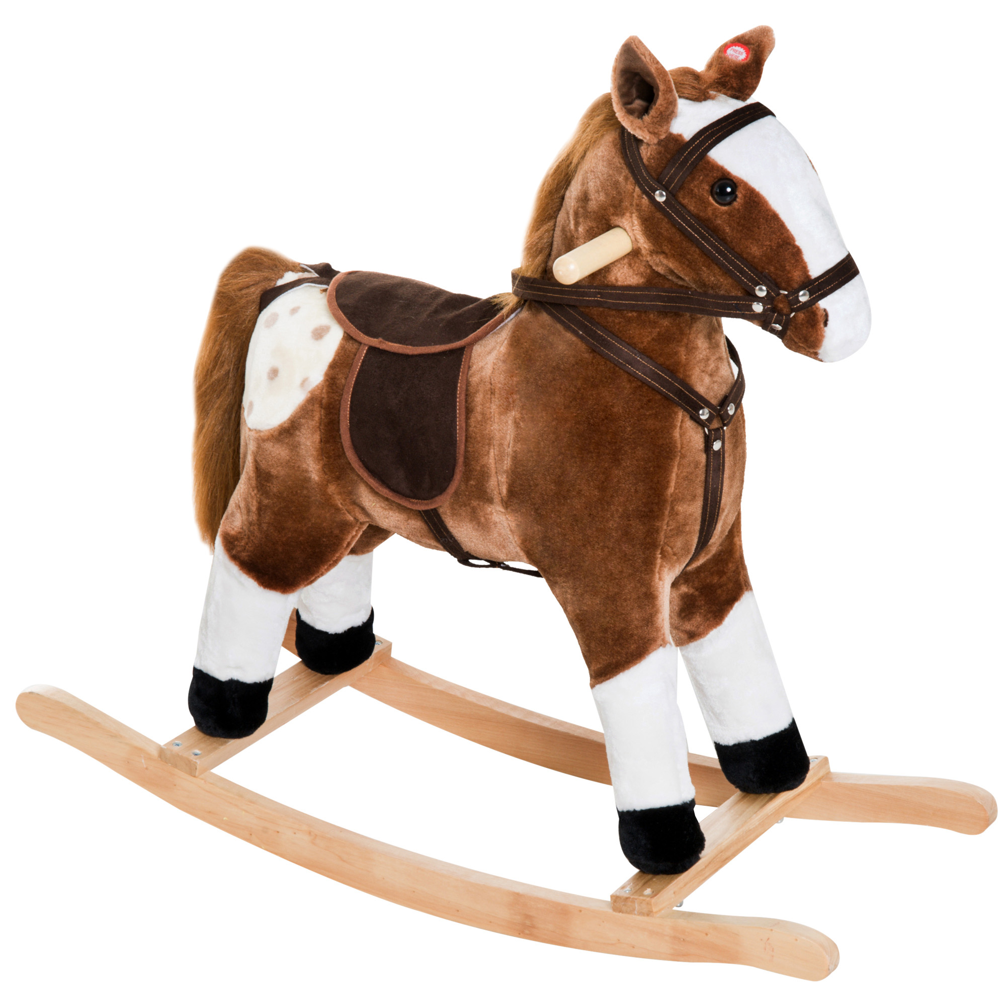 Kids Plush Toy Rocking Horse Pony Toddler Ride on Animal for Girls Pink Birthday Gifts with Realistic…