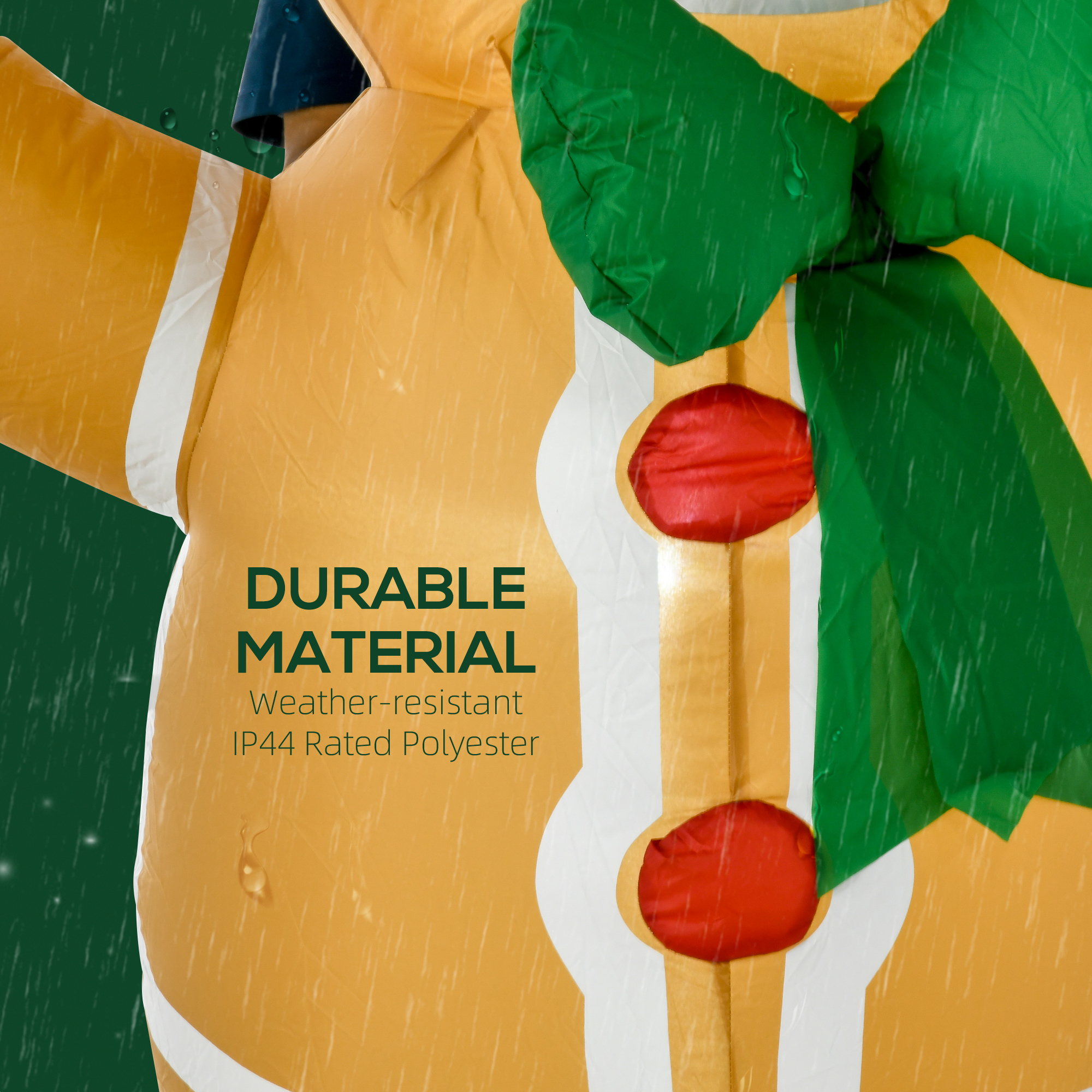 6ft Christmas Inflatable Gingerbread Man, Outdoor Blow-Up Yard Decoration with LED Lights Display image 4