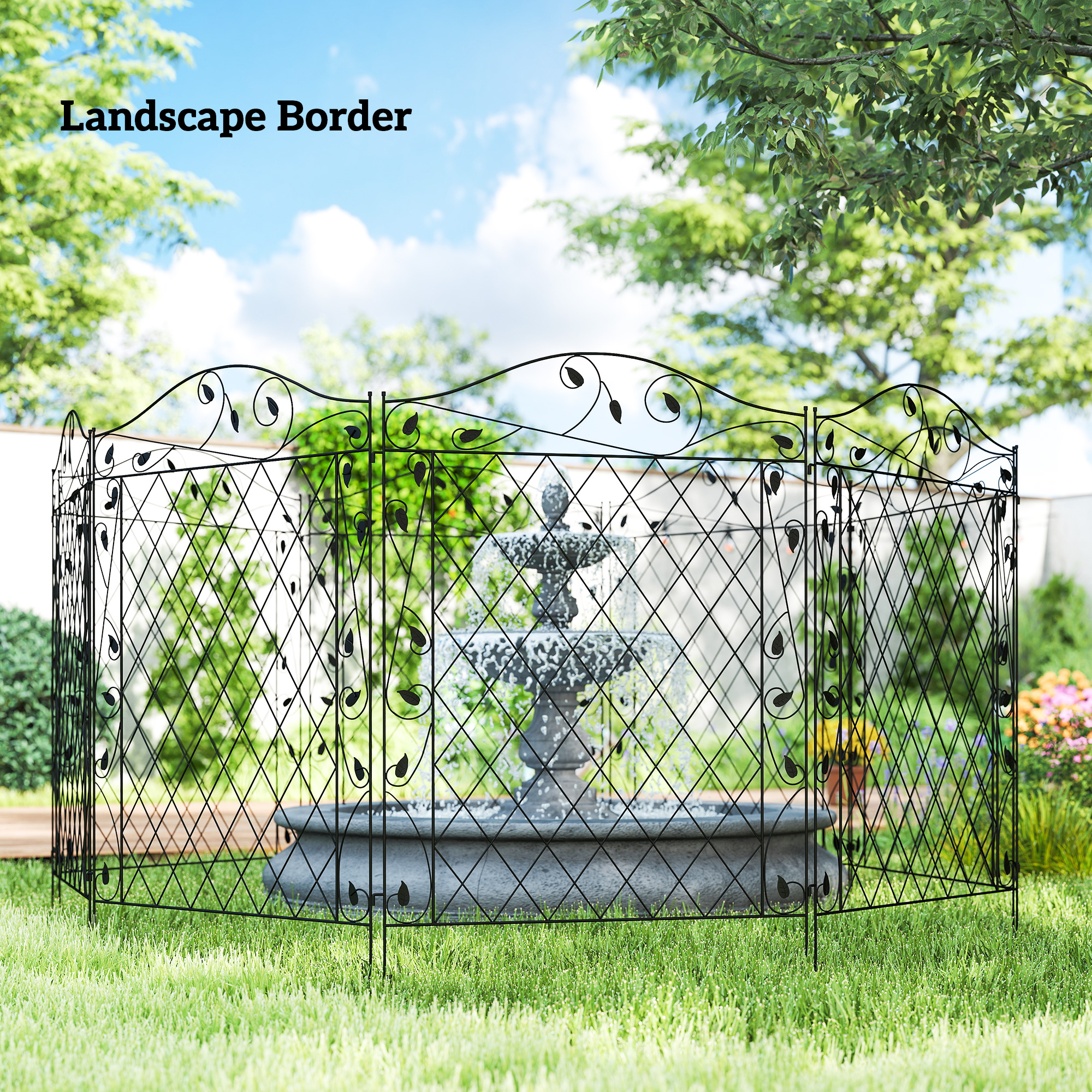 Garden Fence, 4 Pack Steel Fence Panels, 11.5 L x 43" H, Rust-Resistant Decorative Border Flower Edging for Yard,… - 7