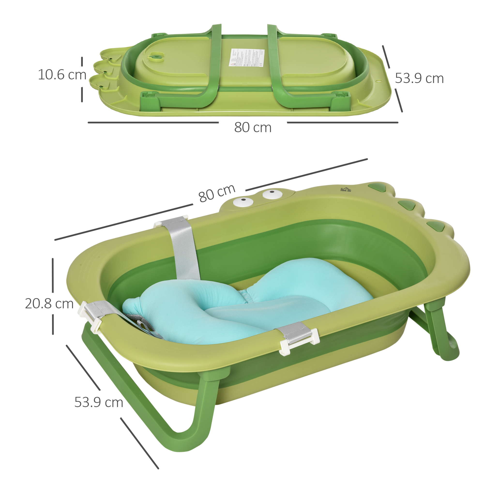 Baby Bath Tub For Toddler Kids Infant Ergonomic Foldable Secure Non-Slip — image 5