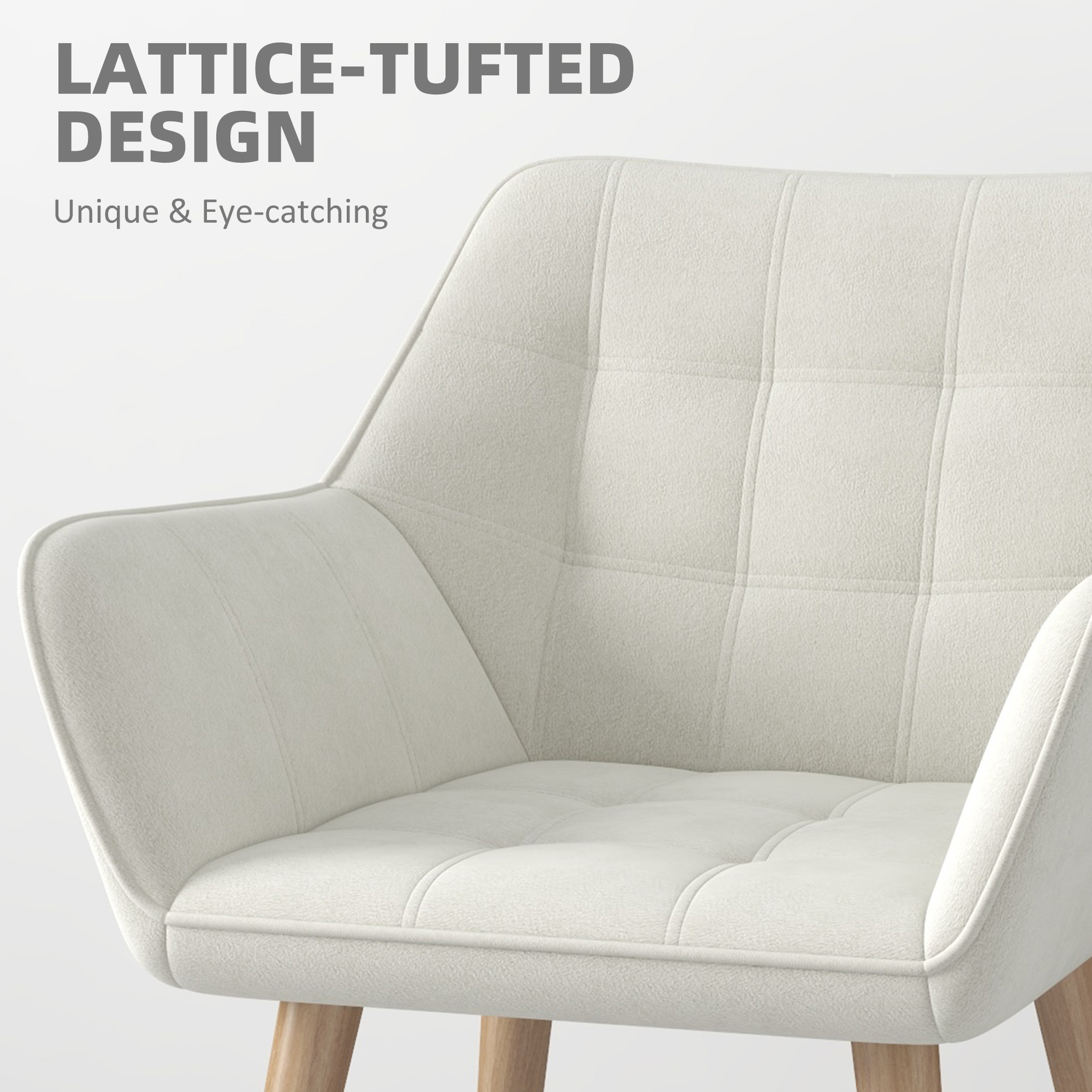Accent Chair, Arm With Wide Arms, Slanted Back, Thick Padding And Rubber Wooden — image 3