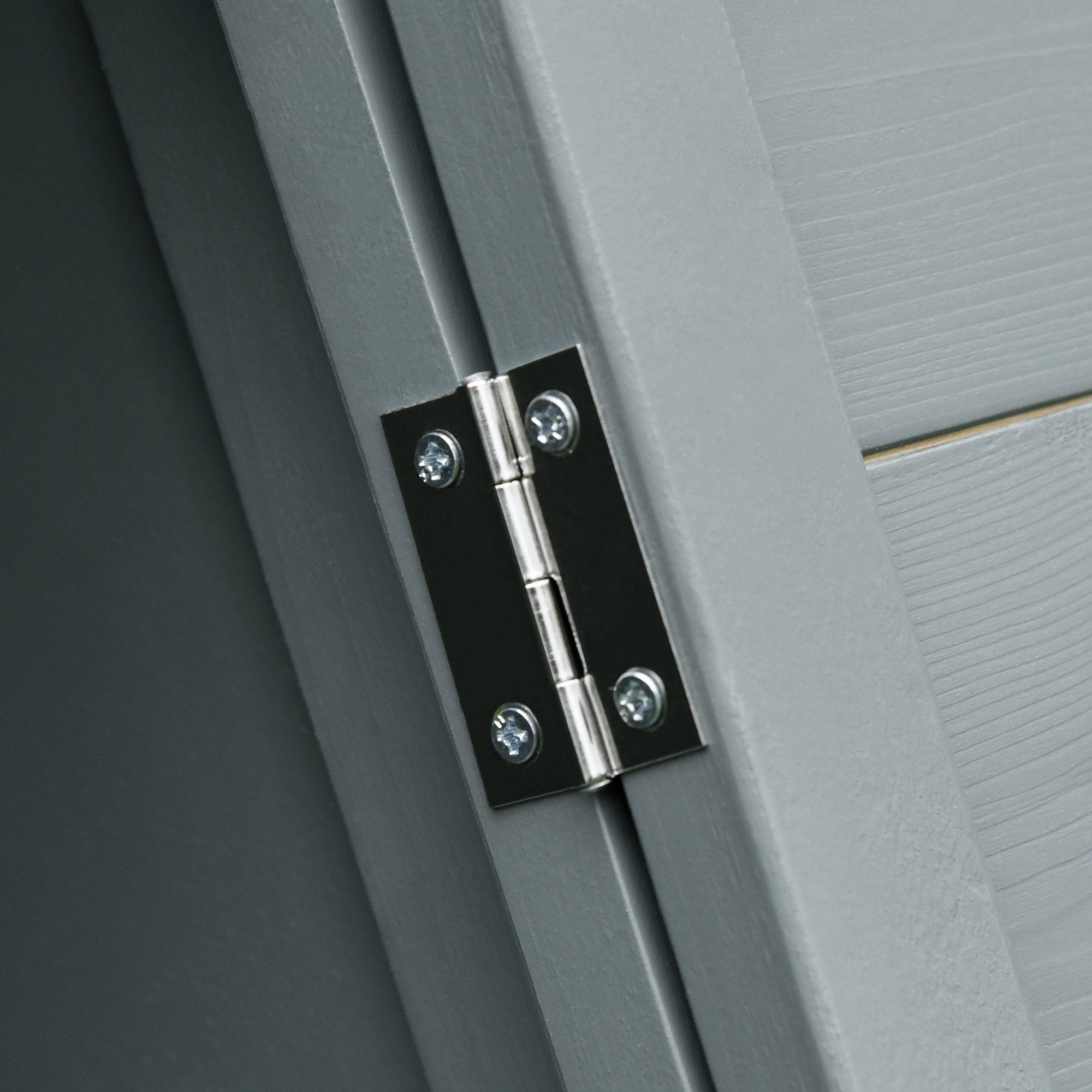  46" x 24" Wooden A-Frame Outdoor Rabbit Hutch, Small Animal Cage, Bunny Hutch with Outside Run & Ventilating Wire, for Rabbits, Chickens, Ducks, Gray