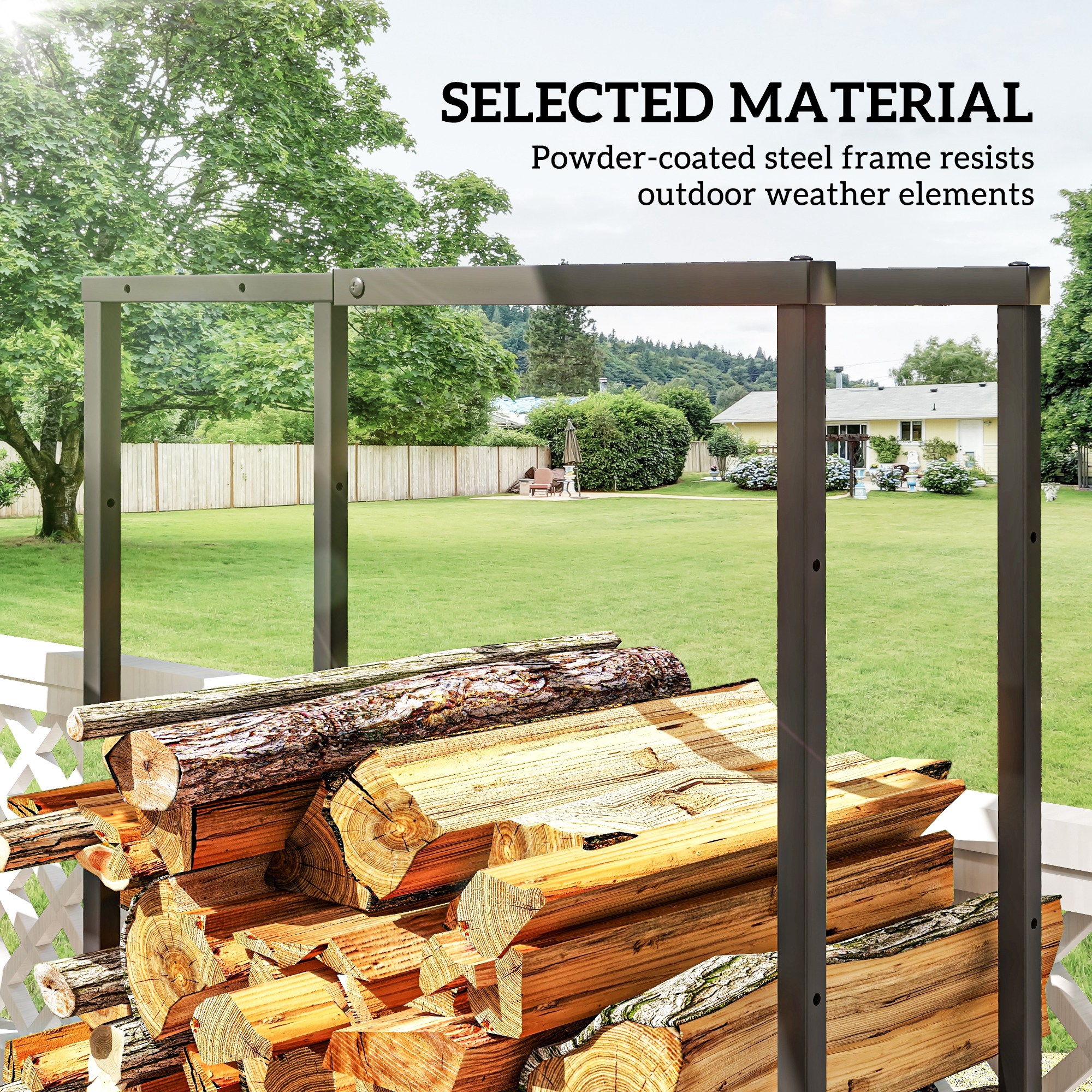 40-65/100-150cm Adjustable Metal Firewood Log Holder — image 2