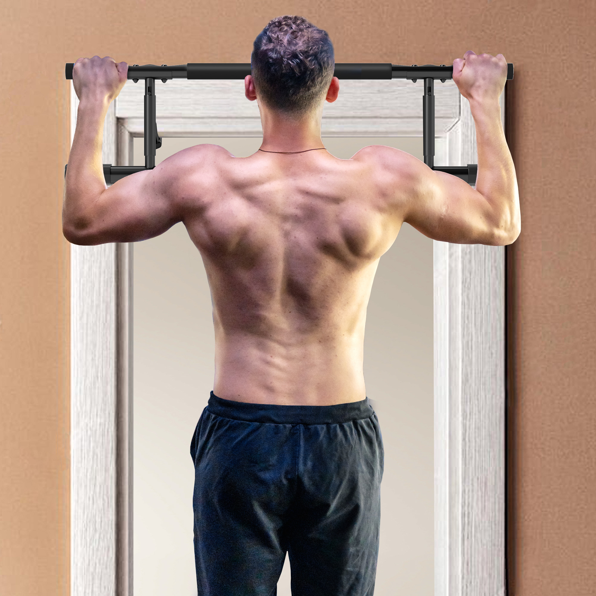 SPORTNOW Pull-Up Bar, No-Drilling Chin-Up Push-Up Stand With Resistance Bands