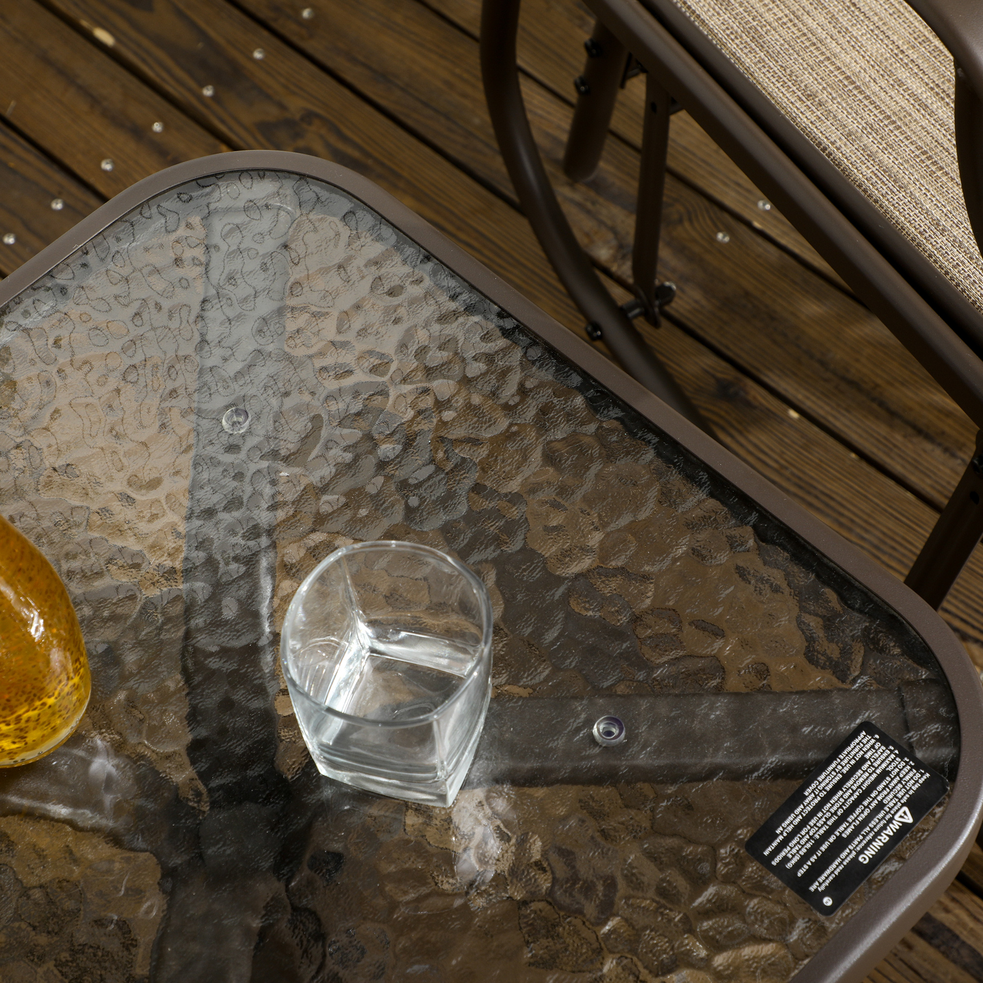 3 Piece Outdoor Glider Chair with Coffee Table Bistro Set β photo 3