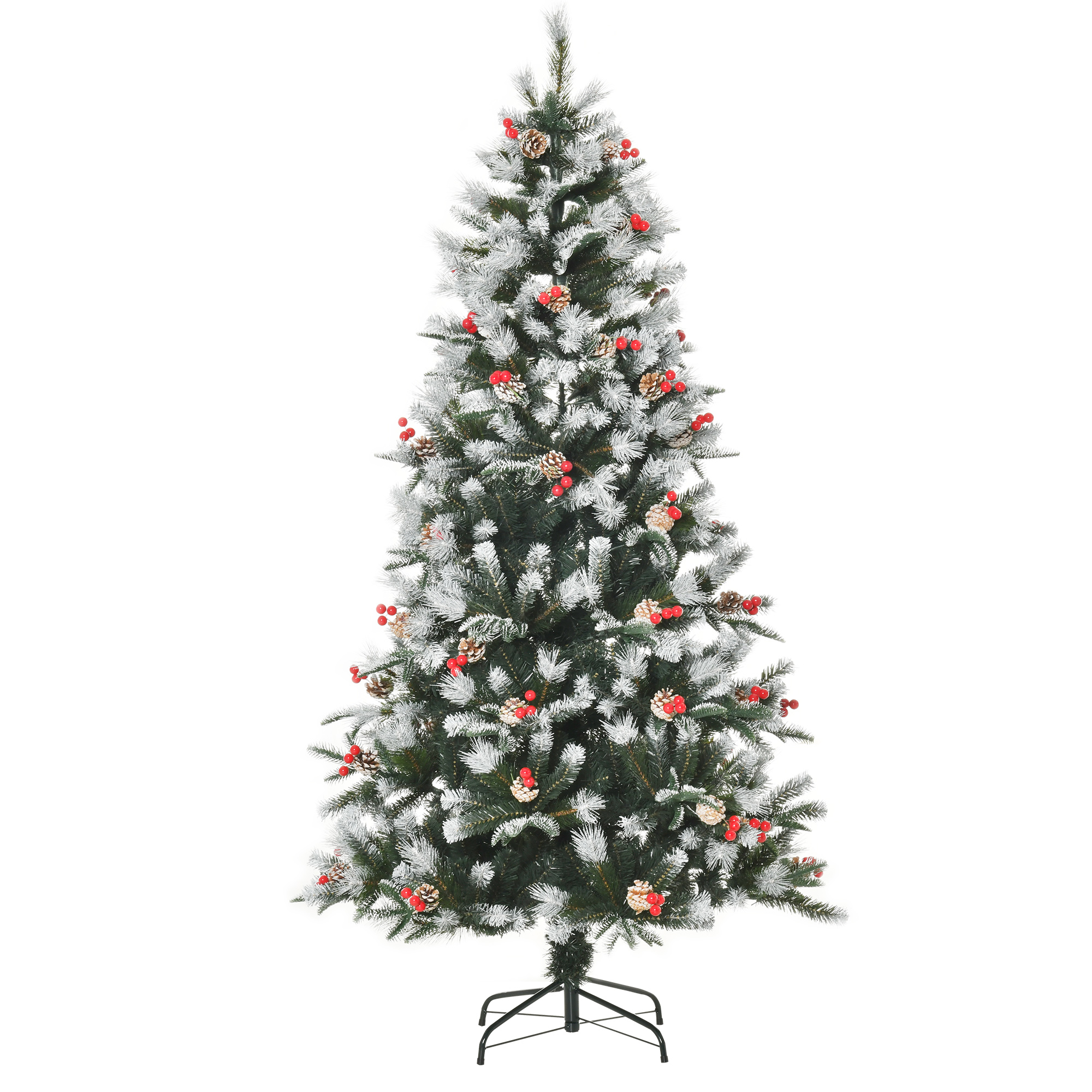 6FT Artificial Snow Dipped Christmas Tree Xmas Pencil Holiday Home Party — image 4