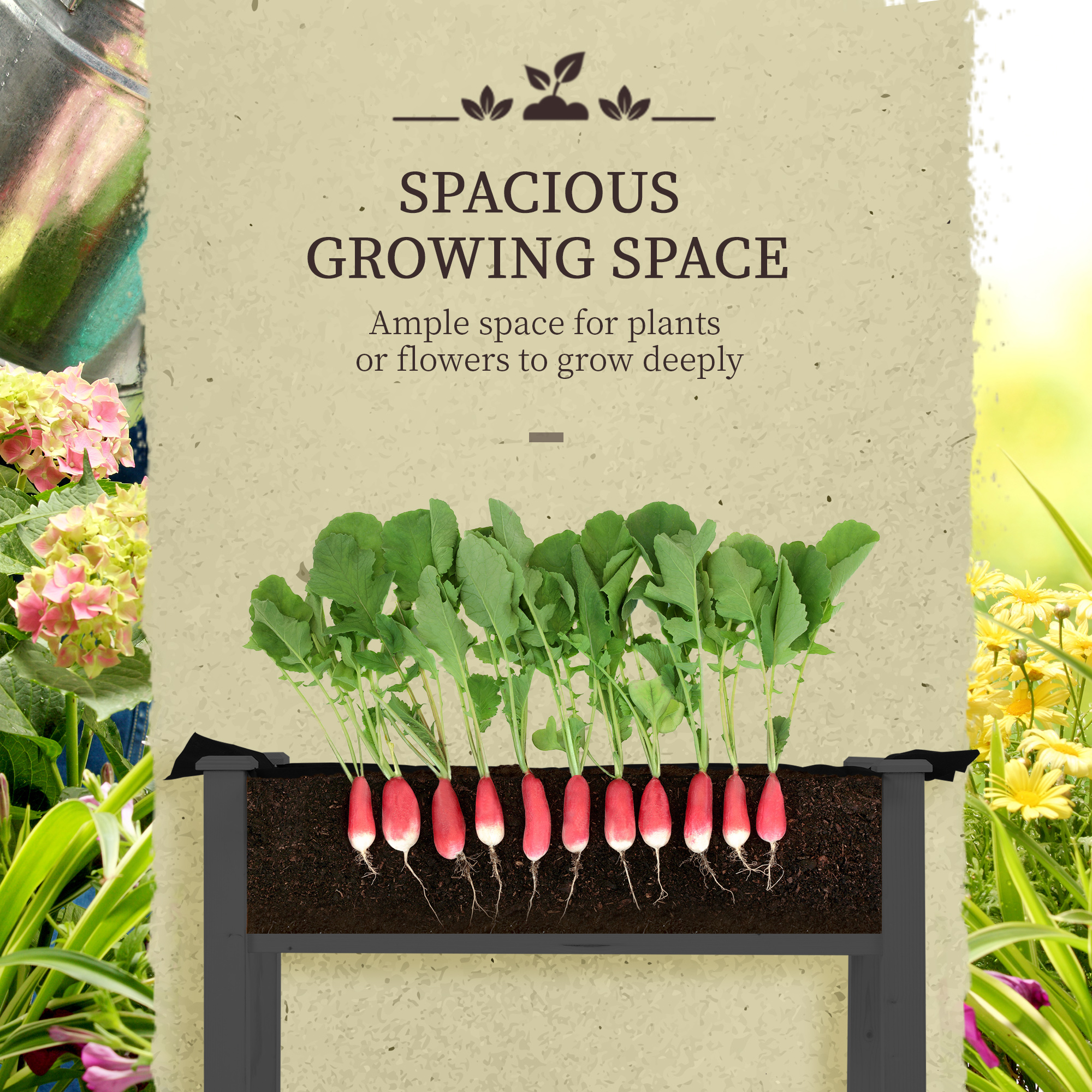 Raised Garden Bed with PE Greenhouse Cover Outdoor Planter Box for Herbs and Vegetables, 48 x 22 x 46… image 6