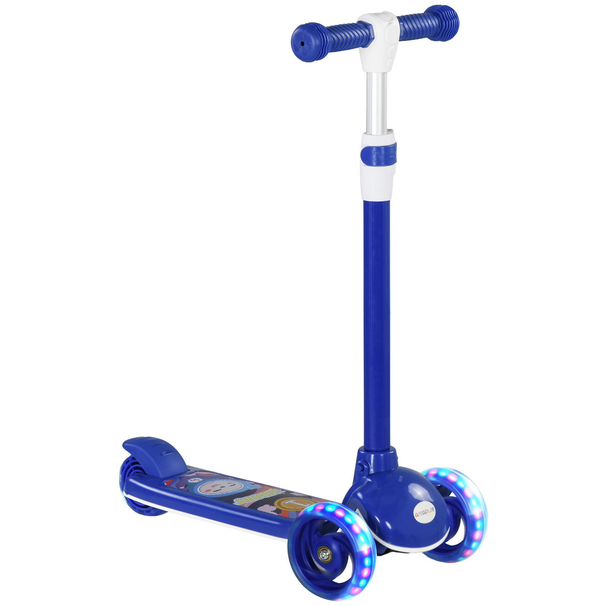 Kids 3 Wheel Scooter For 2-6 Years Old W Adjustable Height, LED Light, TPE — image 3