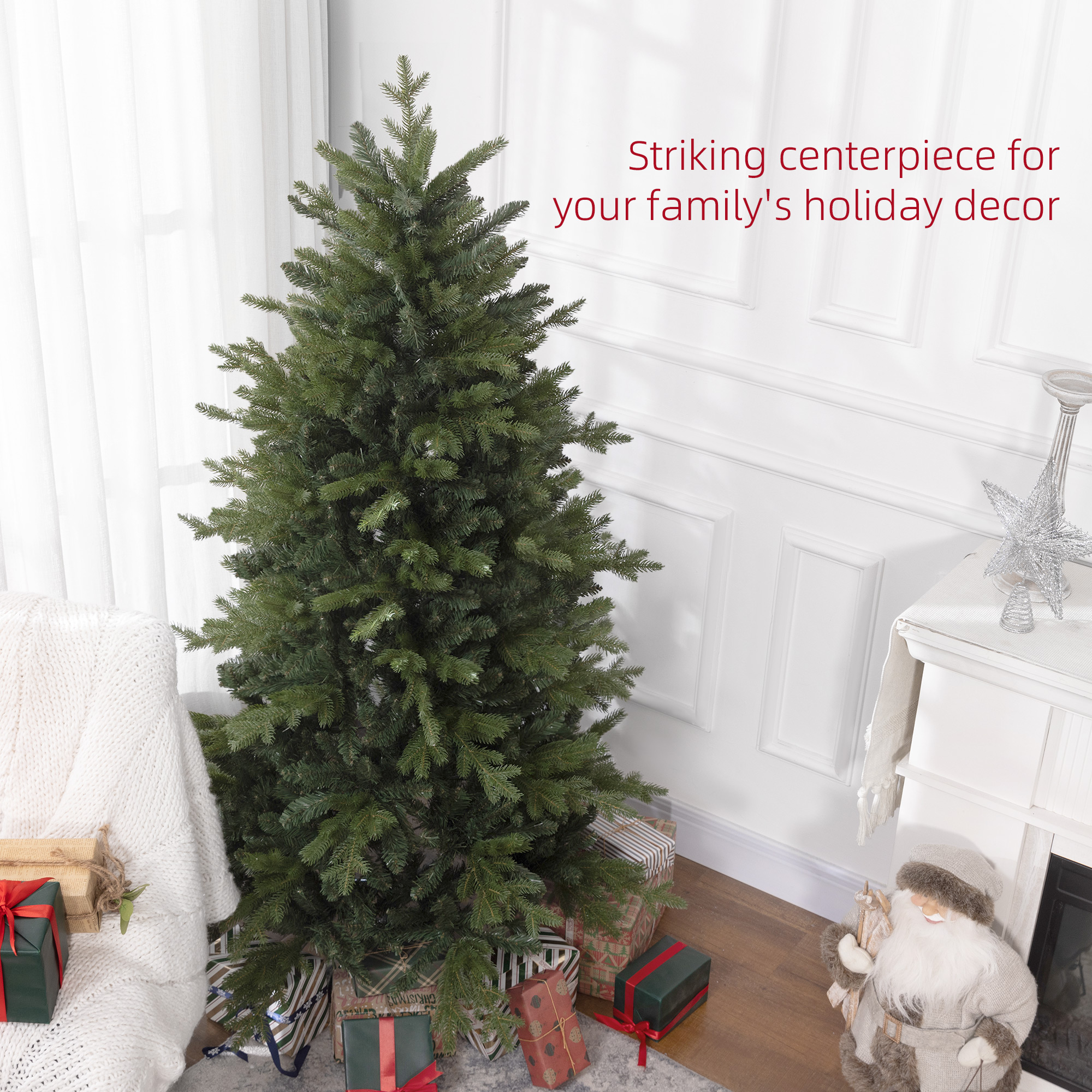 6ft Bare Artificial Christmas Tree, With 1821 Tips - Green — image 2