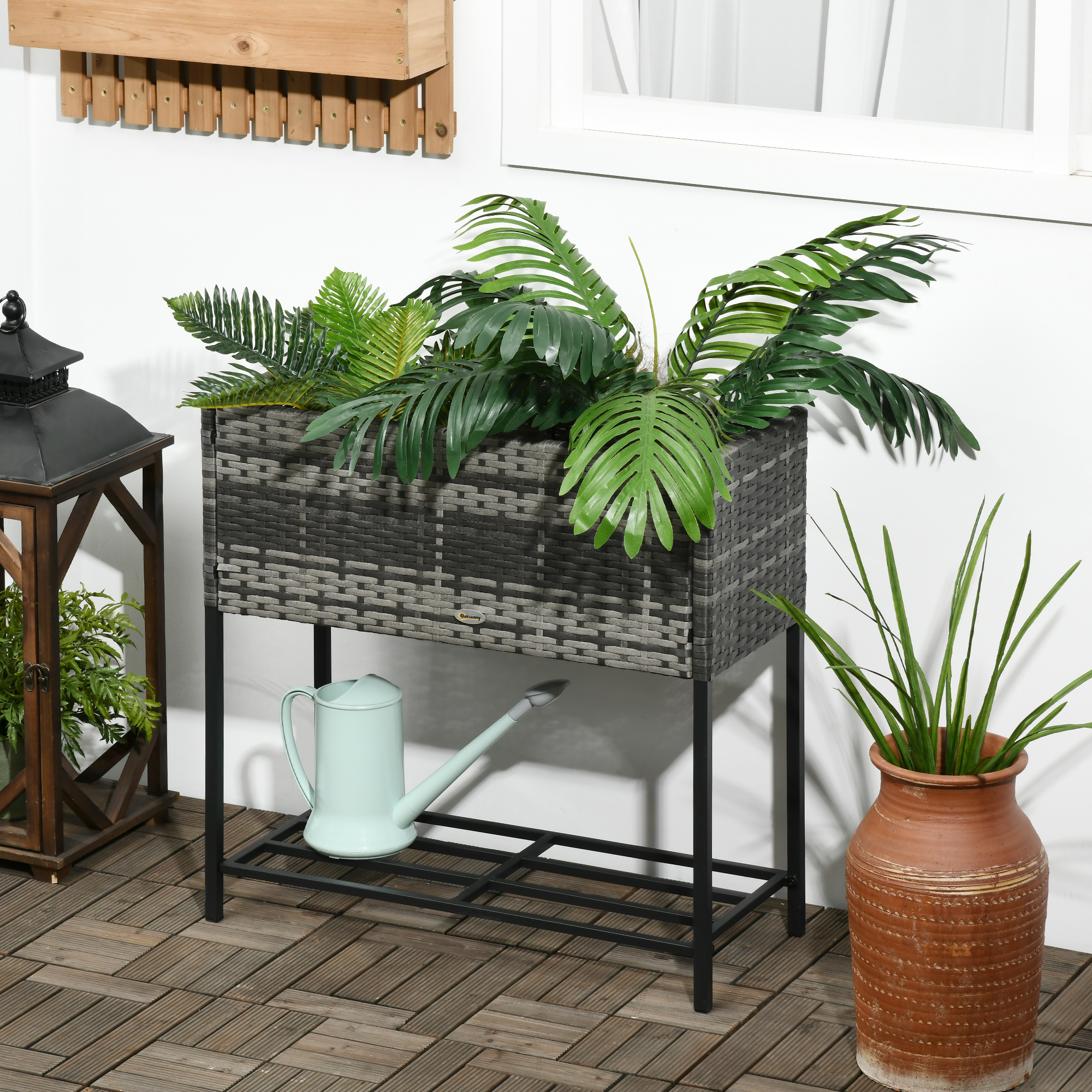 Raised Garden Bed with Storage Shelf