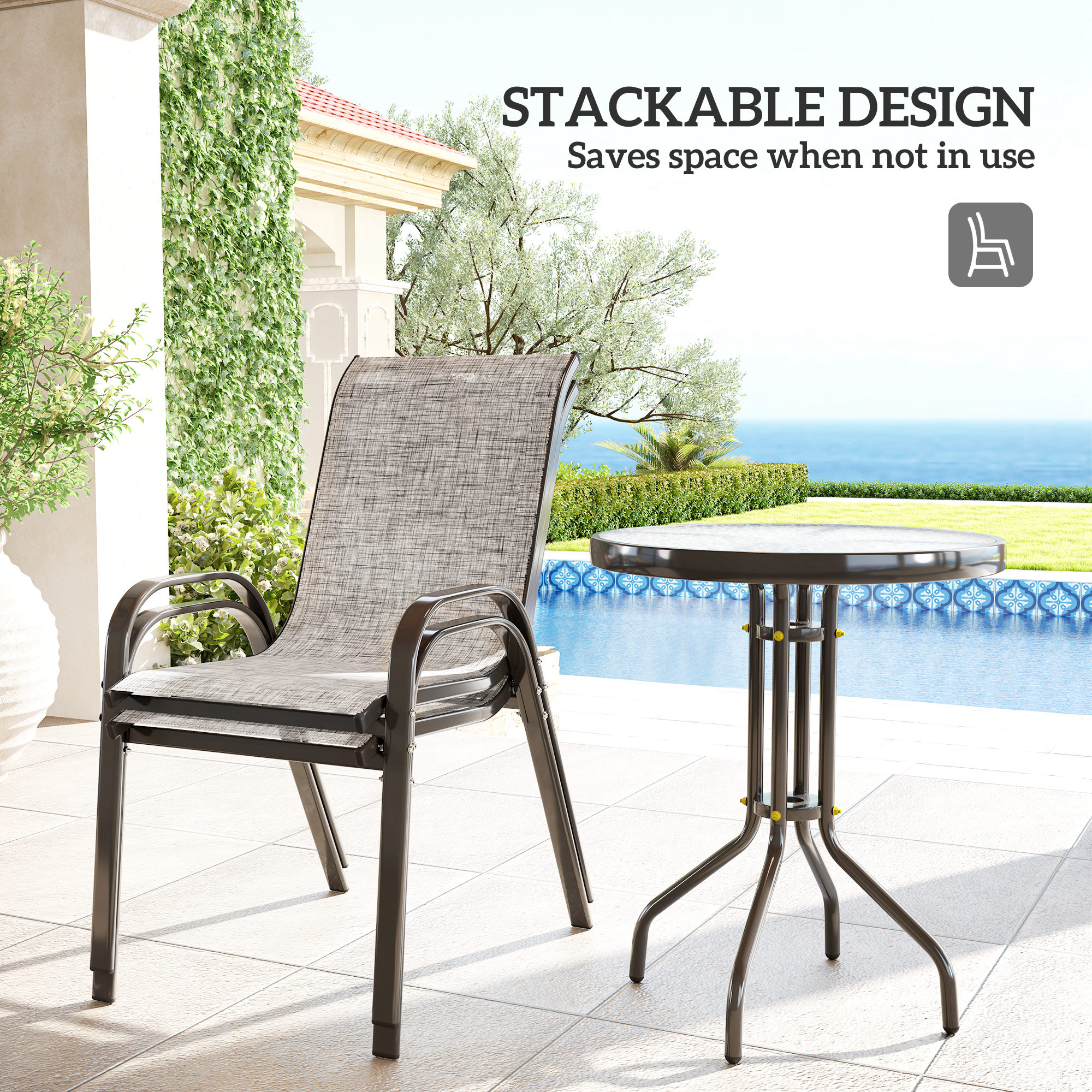 Steel Patio Bistro Set, picture 4 of 5