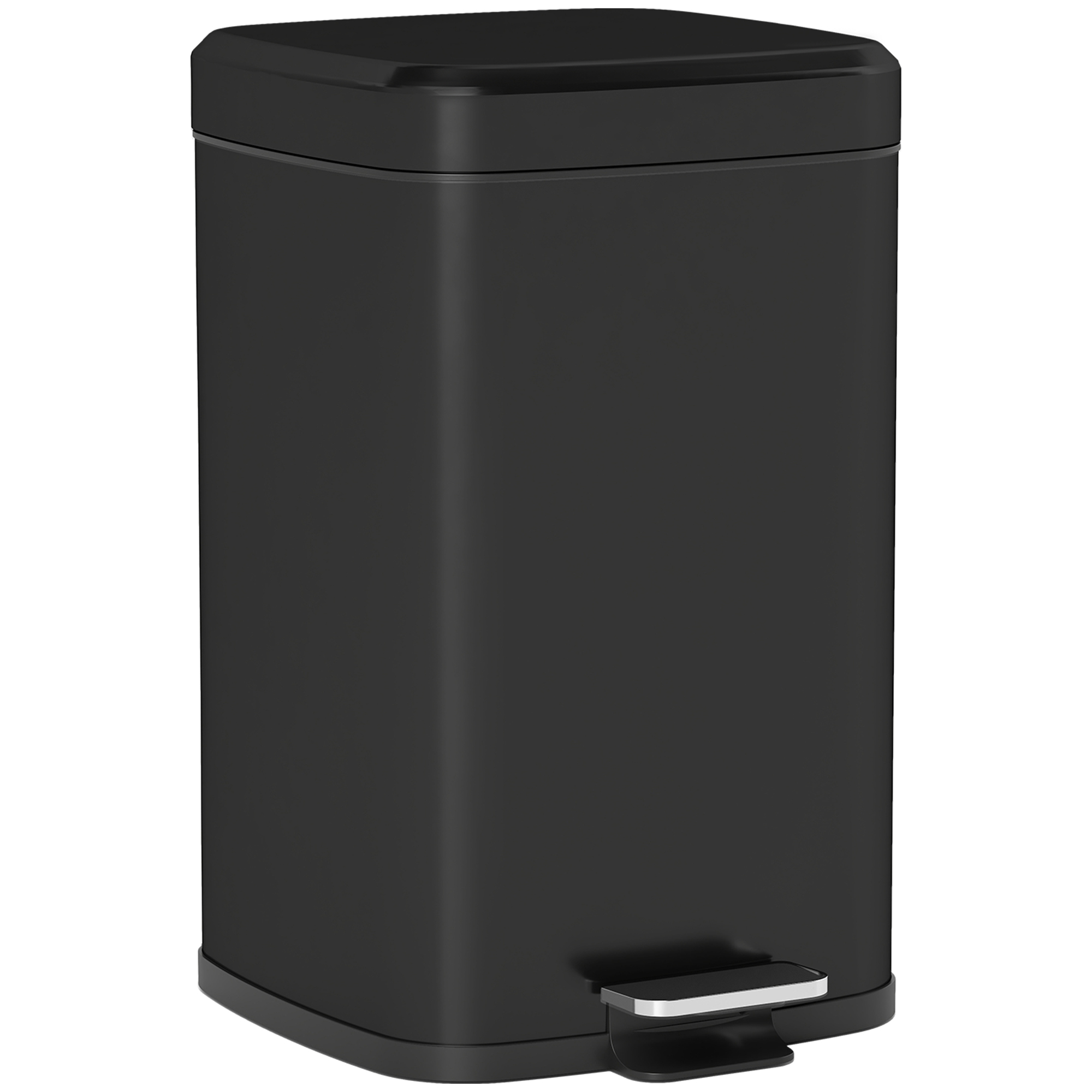 20-litre matte black metal soft-close pedal bin