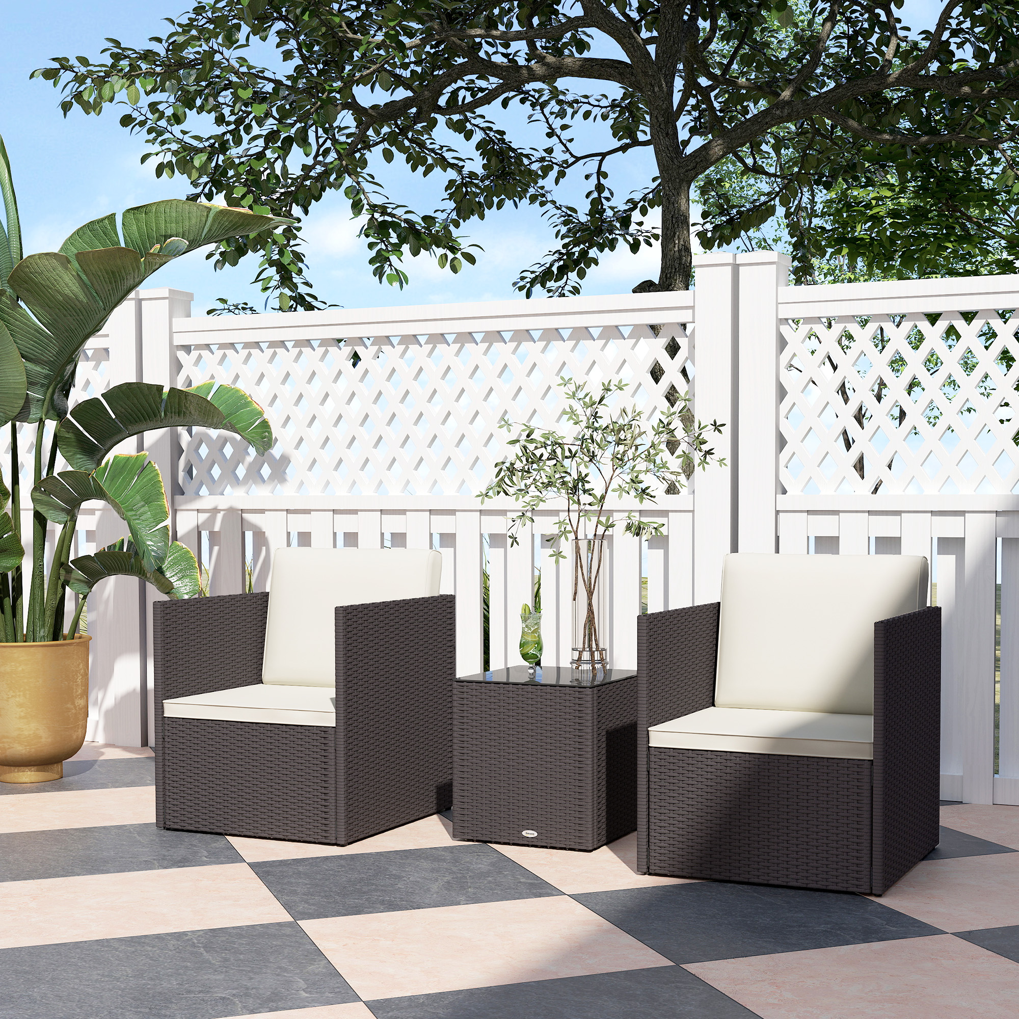 Folding Wicker Bistro Set, picture 2 of 5