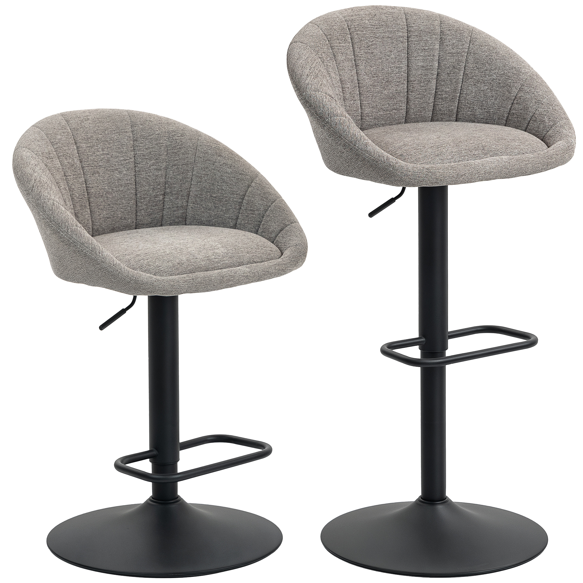 Set Of Two Relaxed Tub Bar Stools - Grey — image 2