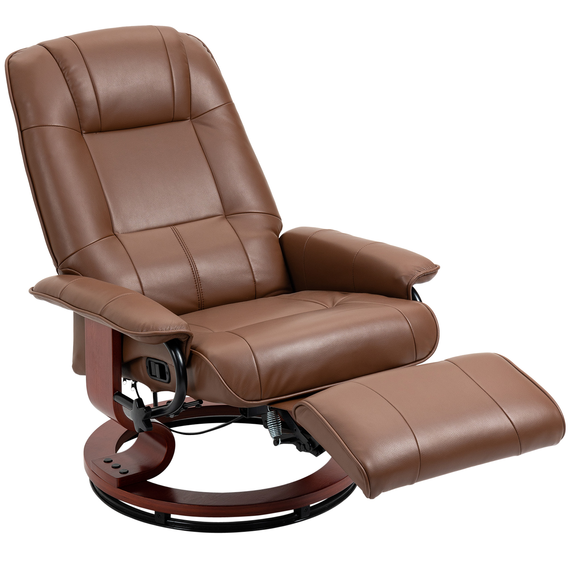 Faux Leather Armchair, With 145Reclining Back And Footrest - Brown — image 5