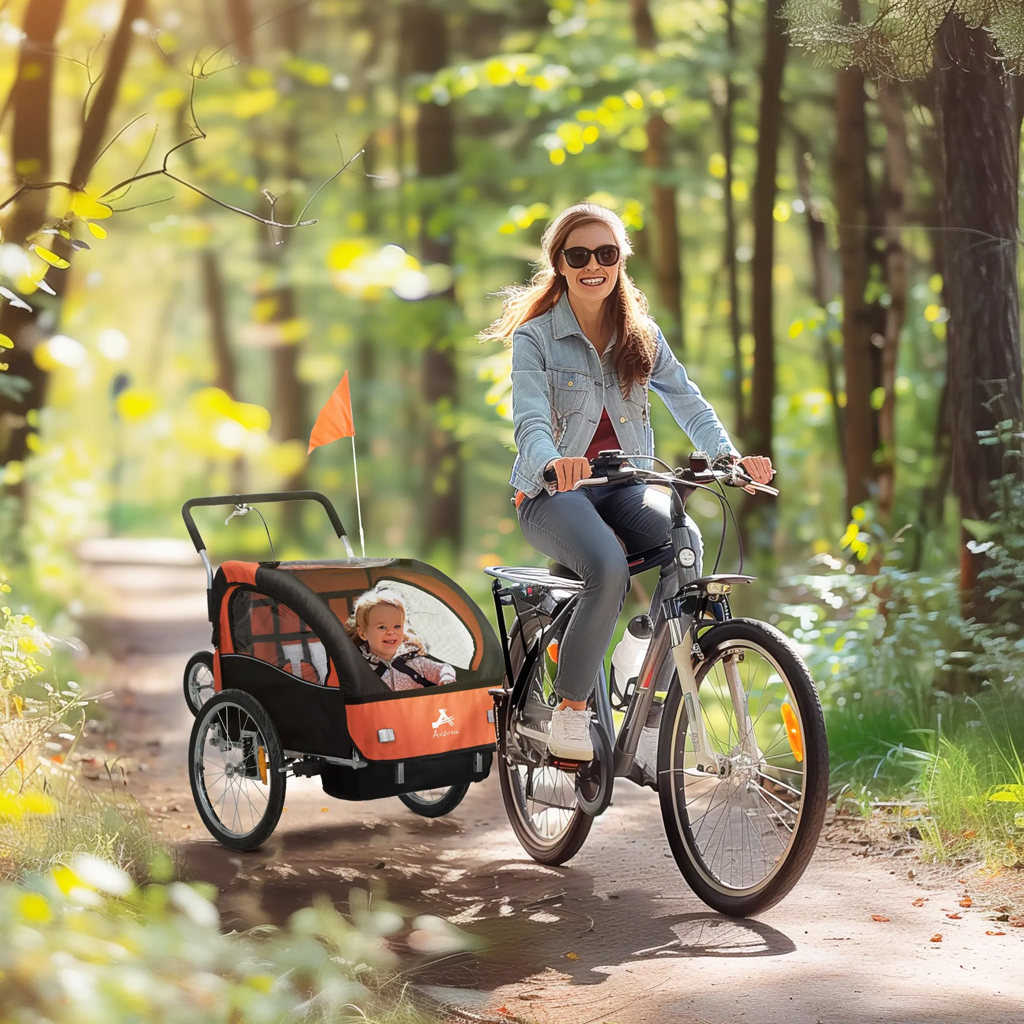 2-Seat Elite 360 Swivel Bike Trailer