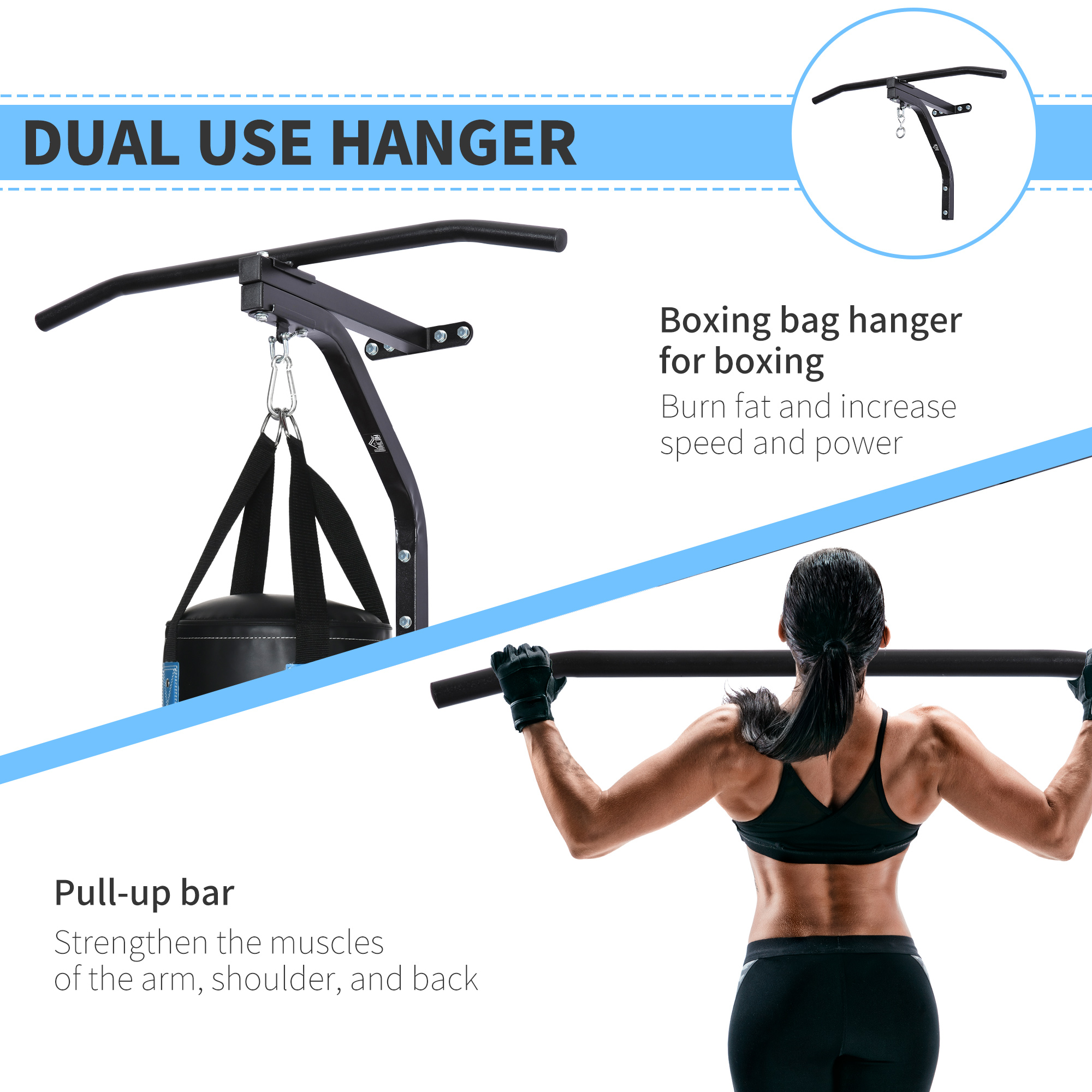 Punching Bag Hanger Wall Mount Bracket Kick Boxing MMA Training Frame Home — image 3