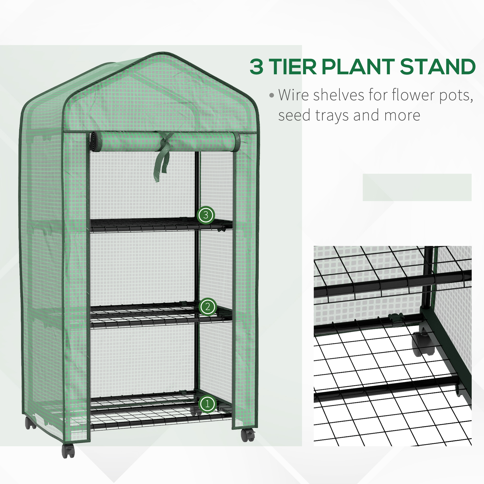 Three-Tier Mini Greenhouse - Green — image 2