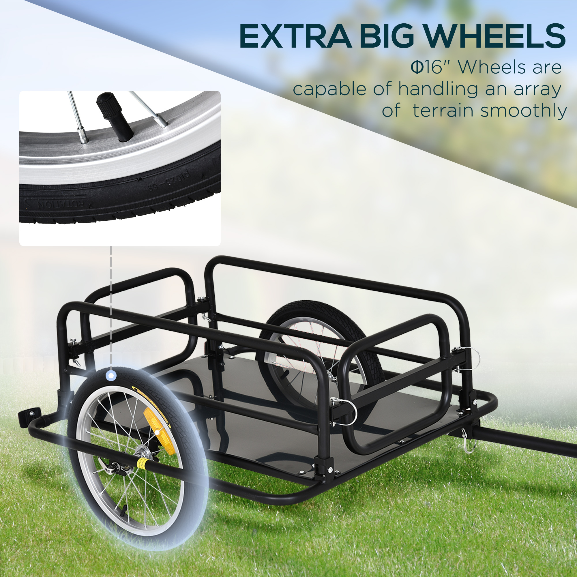 Bike Trailer — Foldable Bicycle Trailer with16 Inch Pneumatic — photo 4
