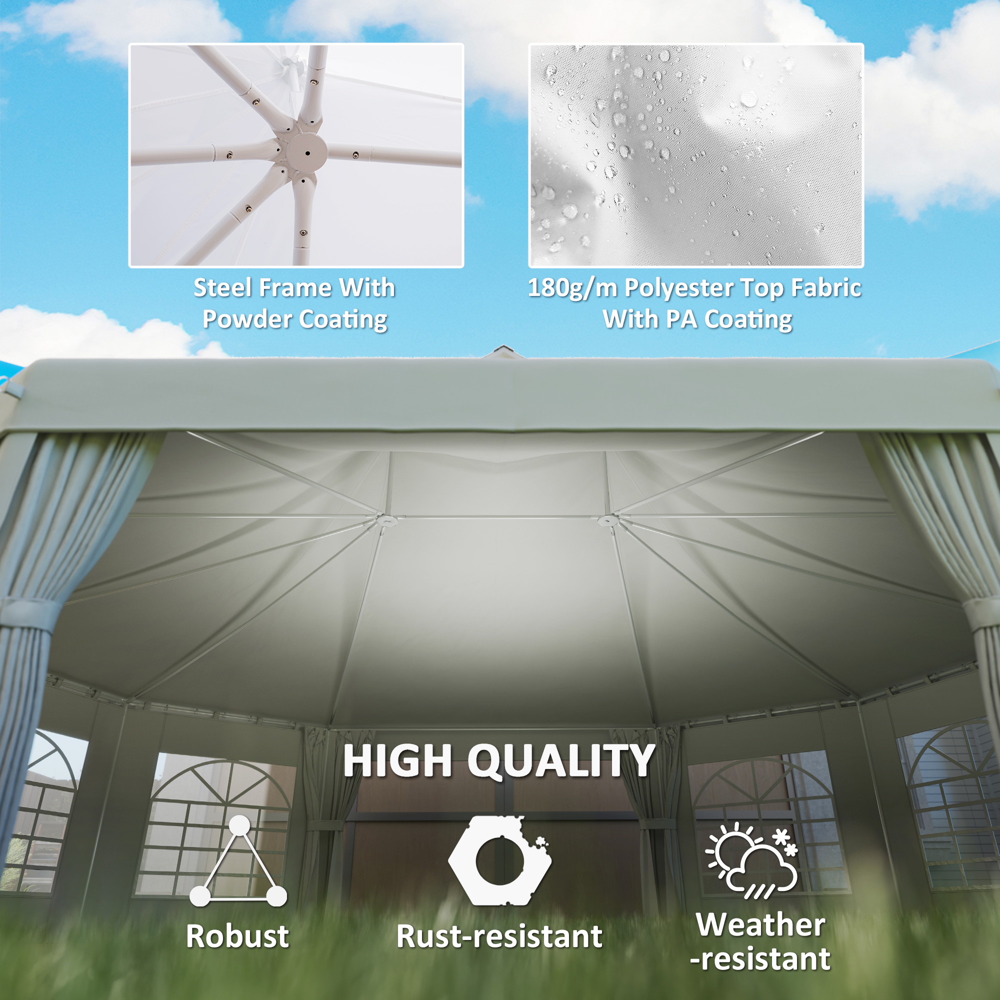 29' x 21' Canopy Party Event Tent with 2 Pull-Back Doors, White - Image 6