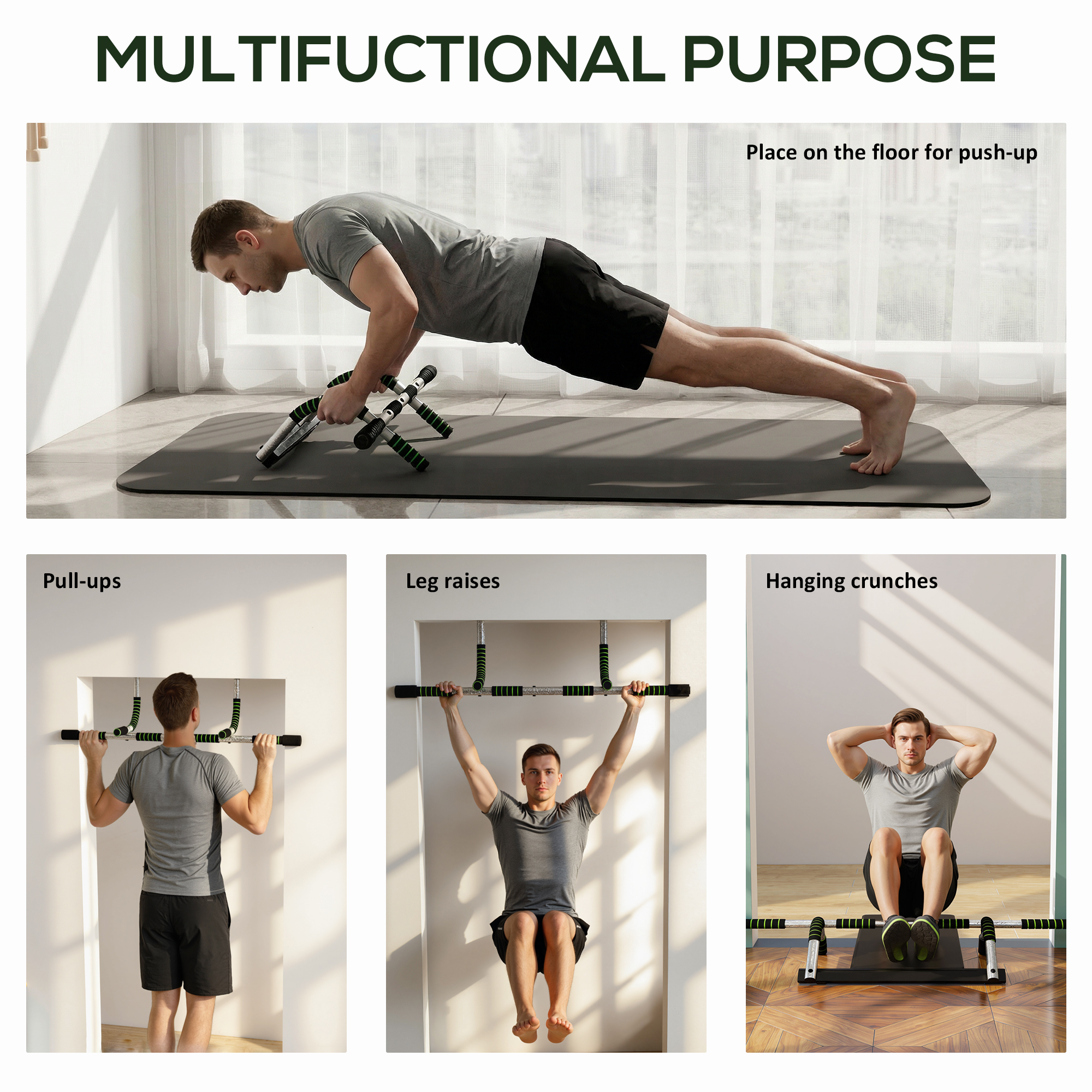 Doorway Pull Up Bar, Door Frame Chin Up Push Up For Home Gym Upper Body — image 2
