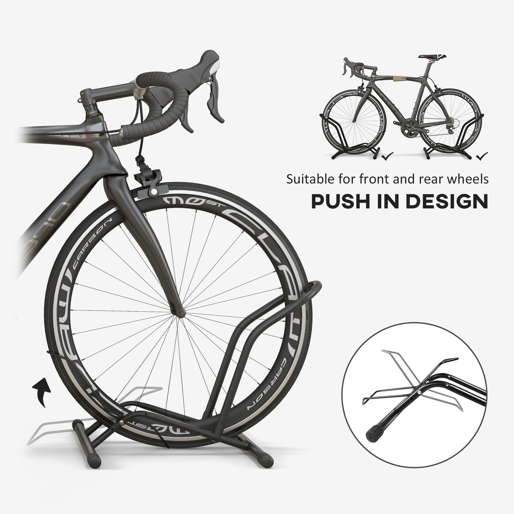 SPORTNOW Portable Bike Floor Stand, Freestanding Rack For 16"-29"