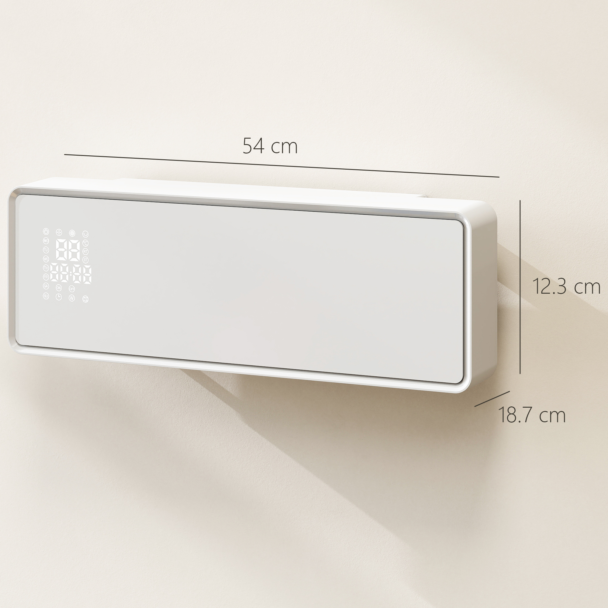 2000W Ceramic Electric Heater With Fan, Adjustable Thermostat, Wall Mounted — image 2