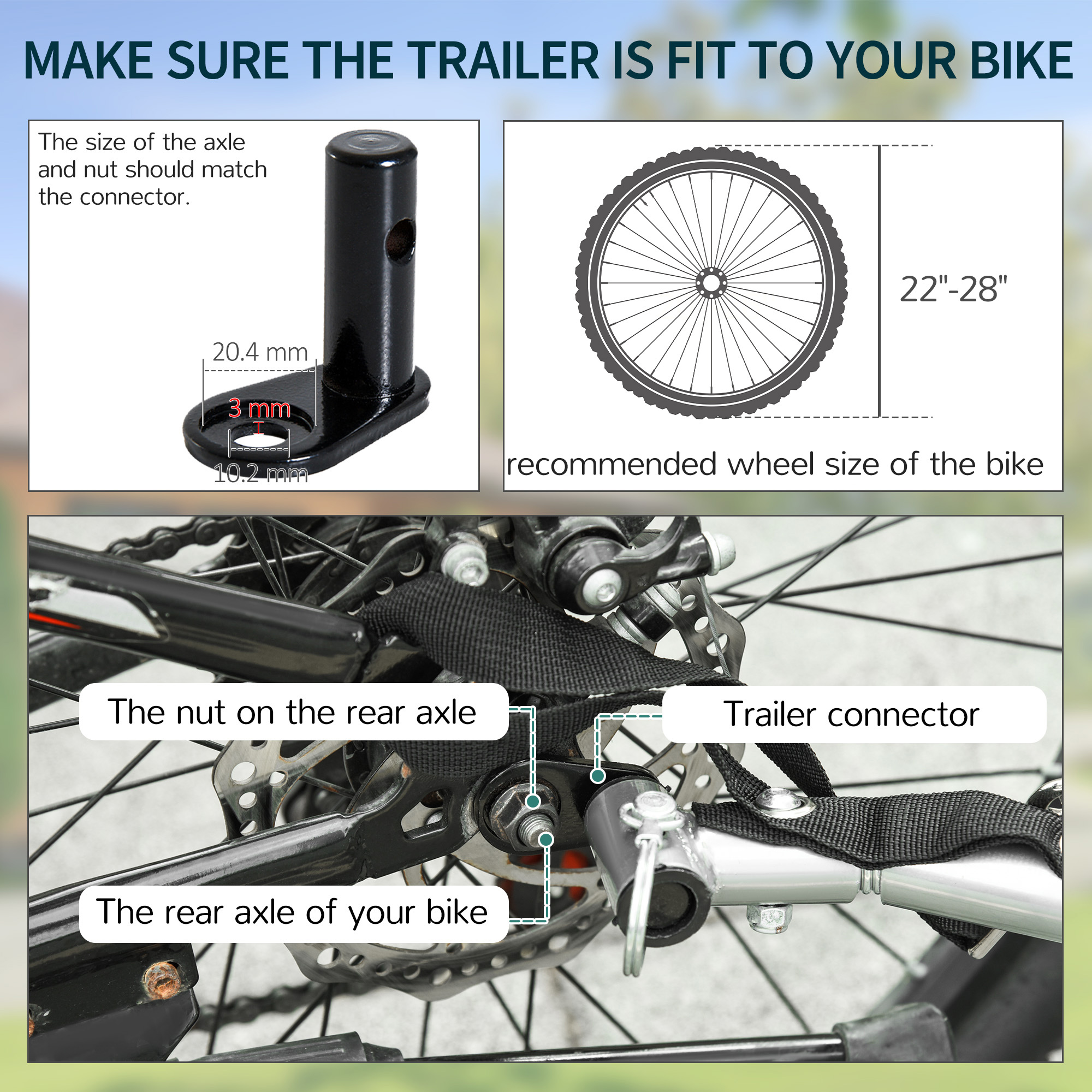 Bicycle Cargo Trailer, Two-Wheel Bike Luggage Wagon Trailer with Removable Cover, Wheel 20", Red