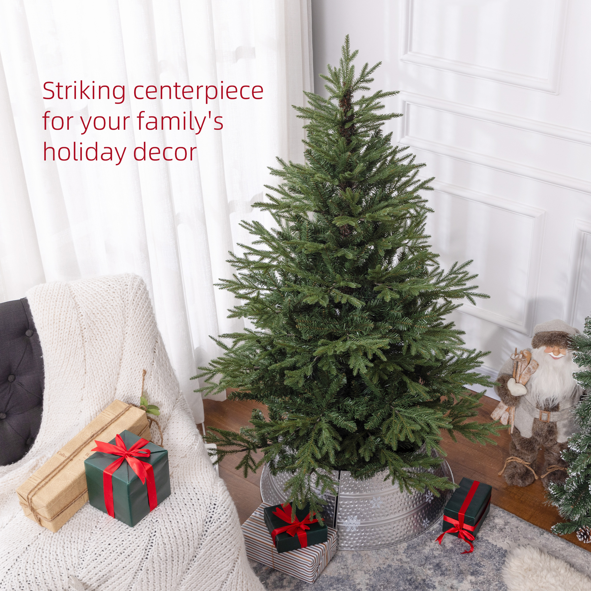 5ft Bushy And Bare Artificial Christmas Tree - Green