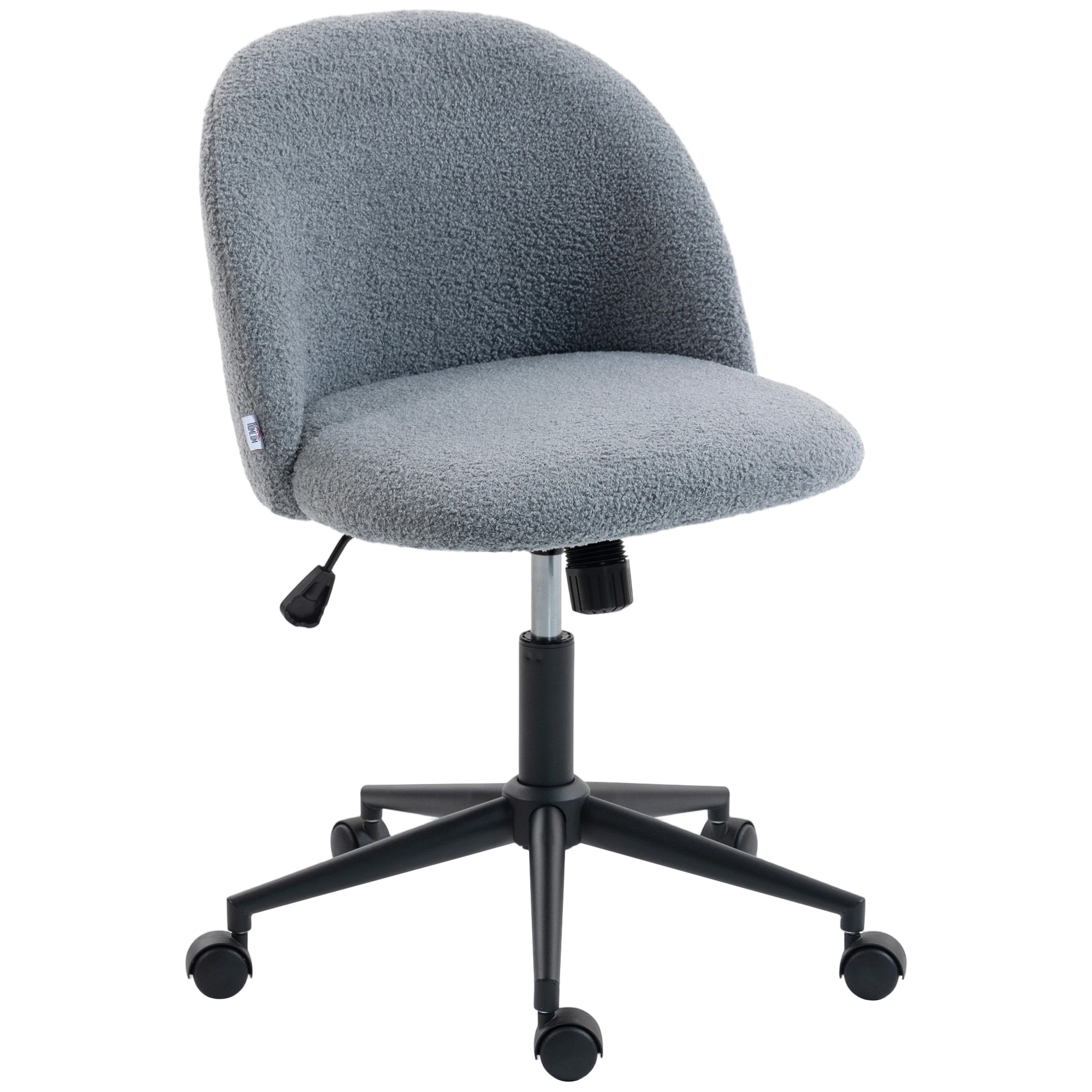 Teddy Fleece Office Chair With Wheels - Grey — image 4