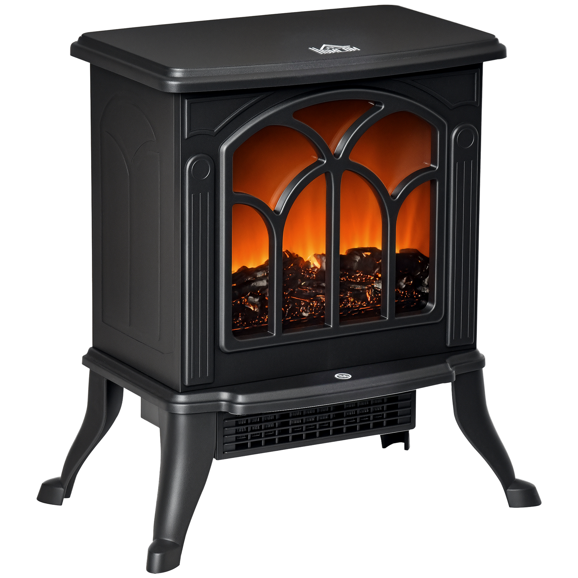  Electric Fireplace Heater, Freestanding Fireplace Stove with Realistic Logs and Flame Effect, 750W/1500W, Black image 16